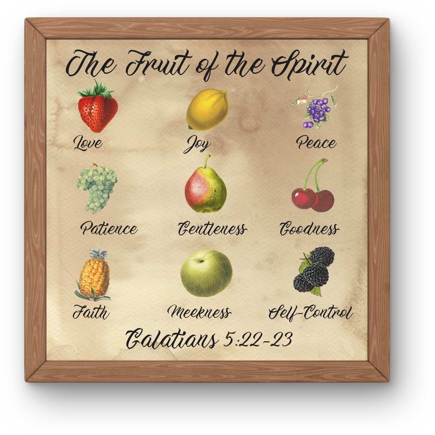 Downloadable Fruit of the Spirit Wall Art Vintage Prints Christian Art Gift