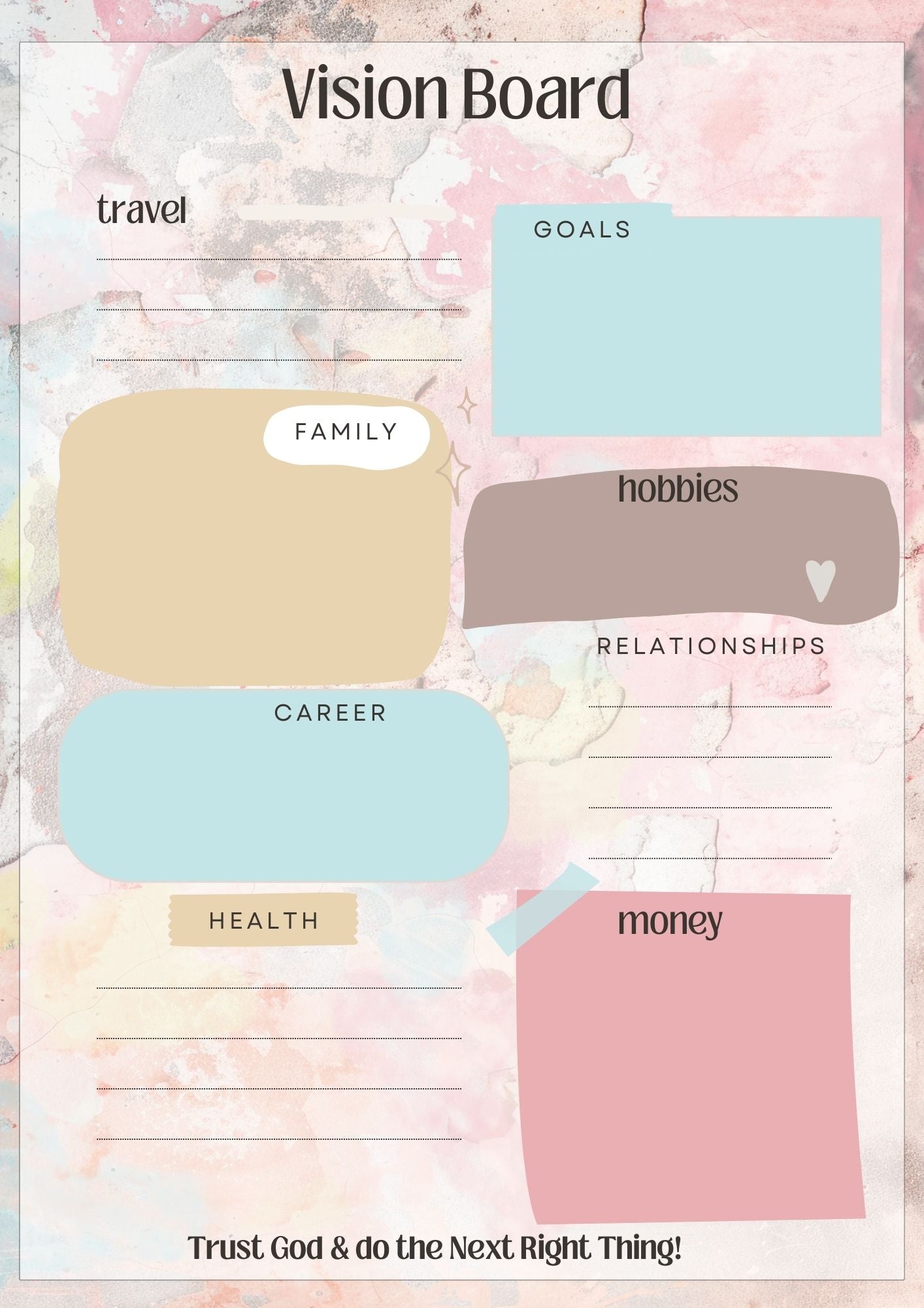 Daily Gratitude and Prayer Journal With Christian Vision Board and Identity in Christ Scriptures Digital Download