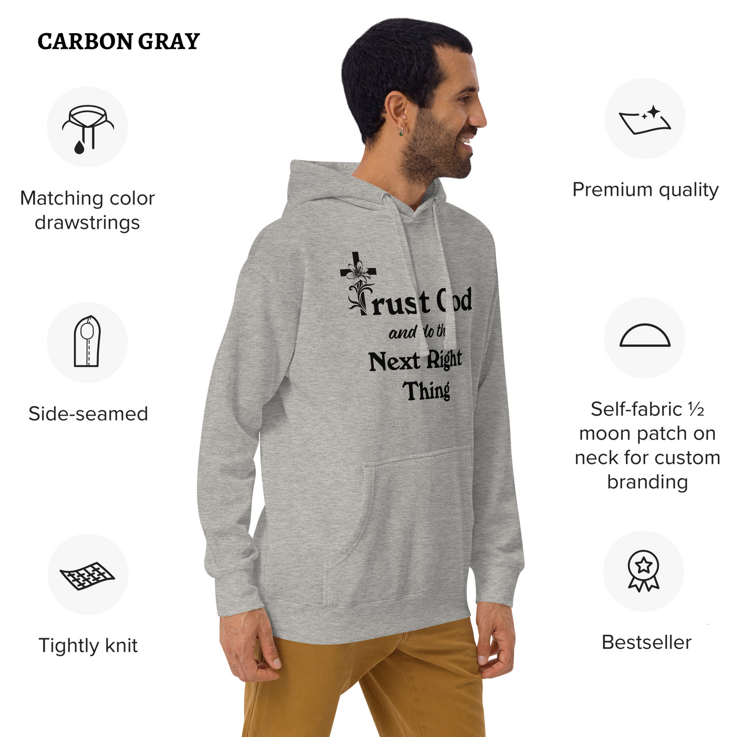 Proverbs 3 5 Trust God and Do the Next Right Thing Christianity Faith Unisex Hoodie