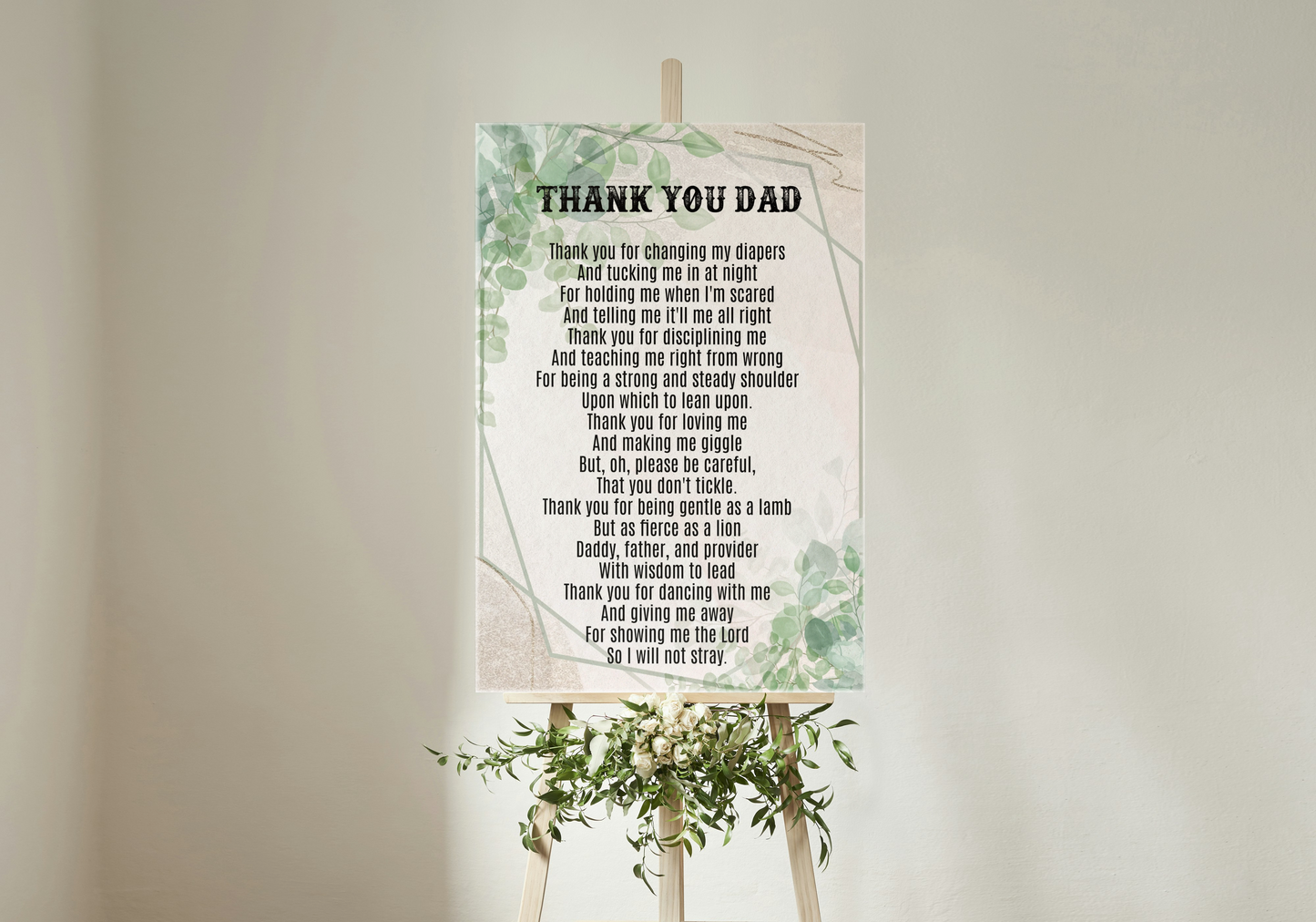 Thank You Dad Father's Day Poem Father's Day Card Printable