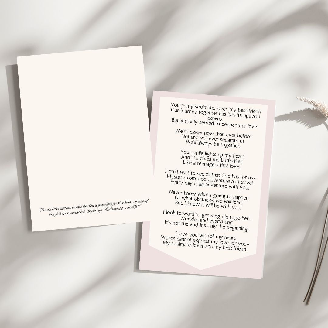 Soulmate Lovers Romantic Love Poems For Her Romantic Anniversary Card For Him