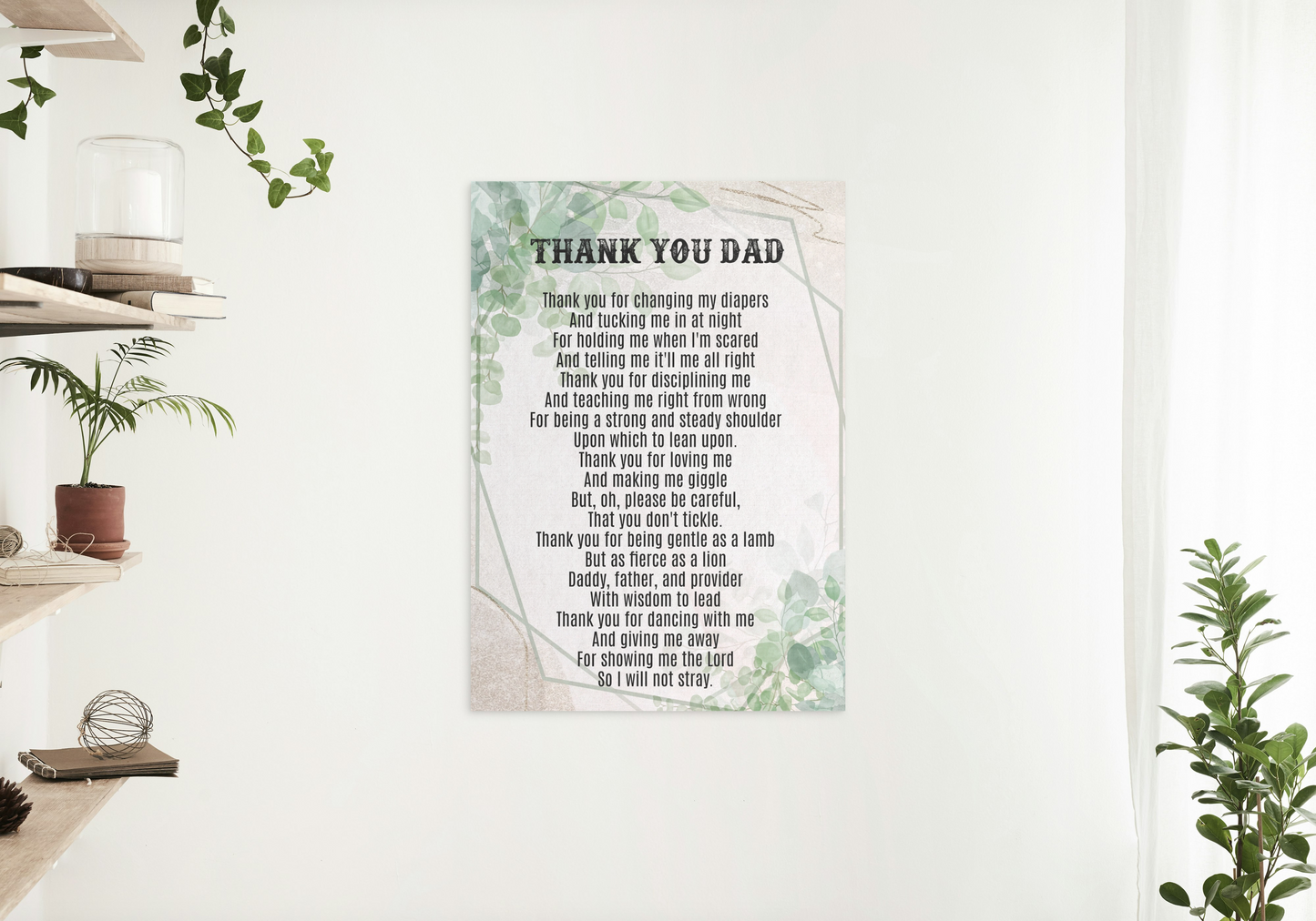 Thank You Dad Father's Day Poem Father's Day Card Printable