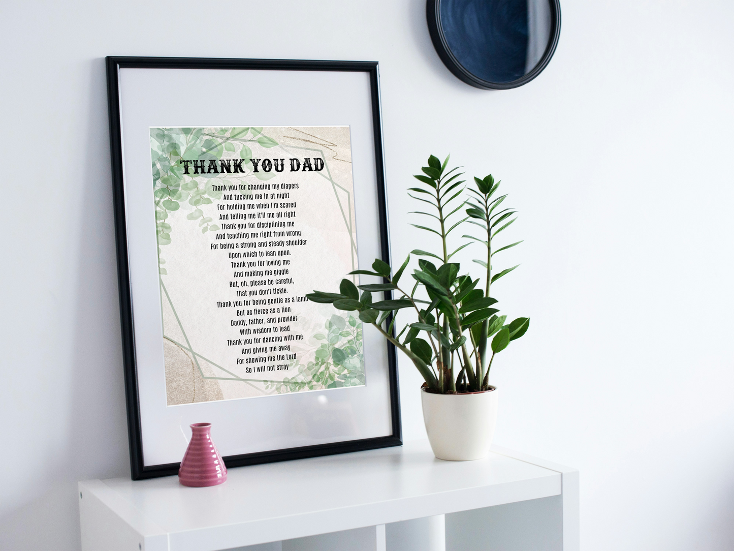 Thank You Dad Father's Day Poem Father's Day Card Printable