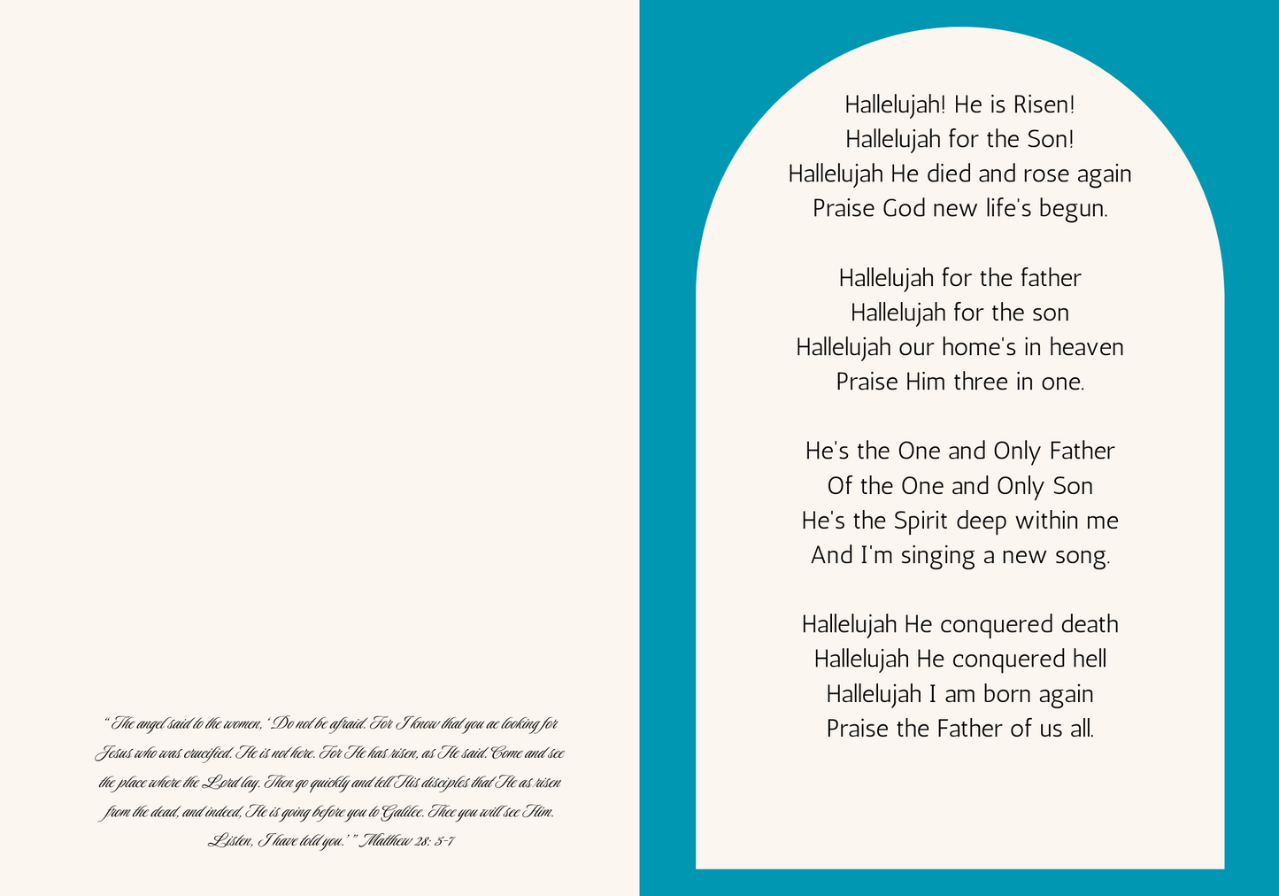 Hallelujah Downloadable He Is Risen Easter Card with Easter Cross Images With Envelope