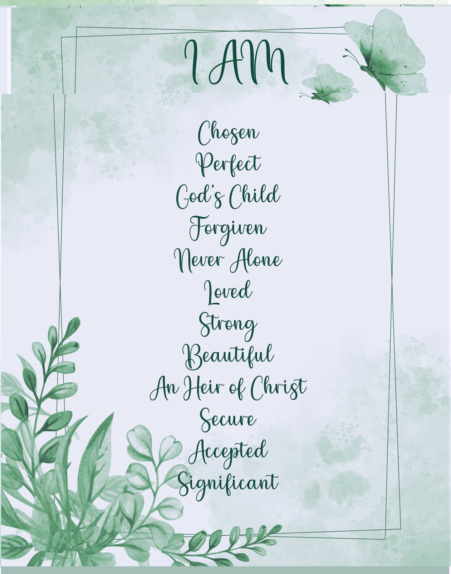 I Know Who I Am In Christ Christian Printable Modern Christian Art Prints