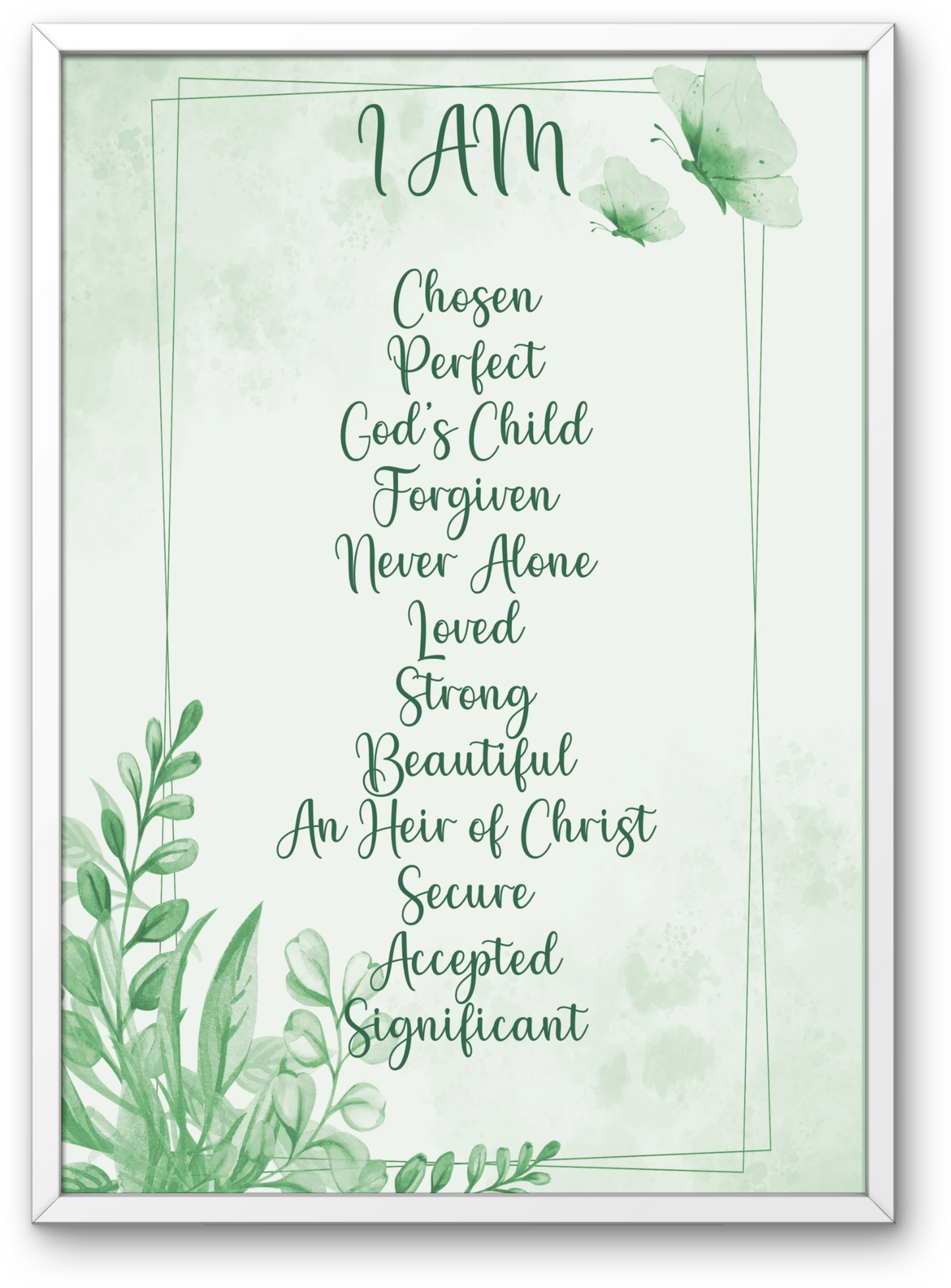 I Know Who I Am In Christ Christian Printable Modern Christian Art Prints