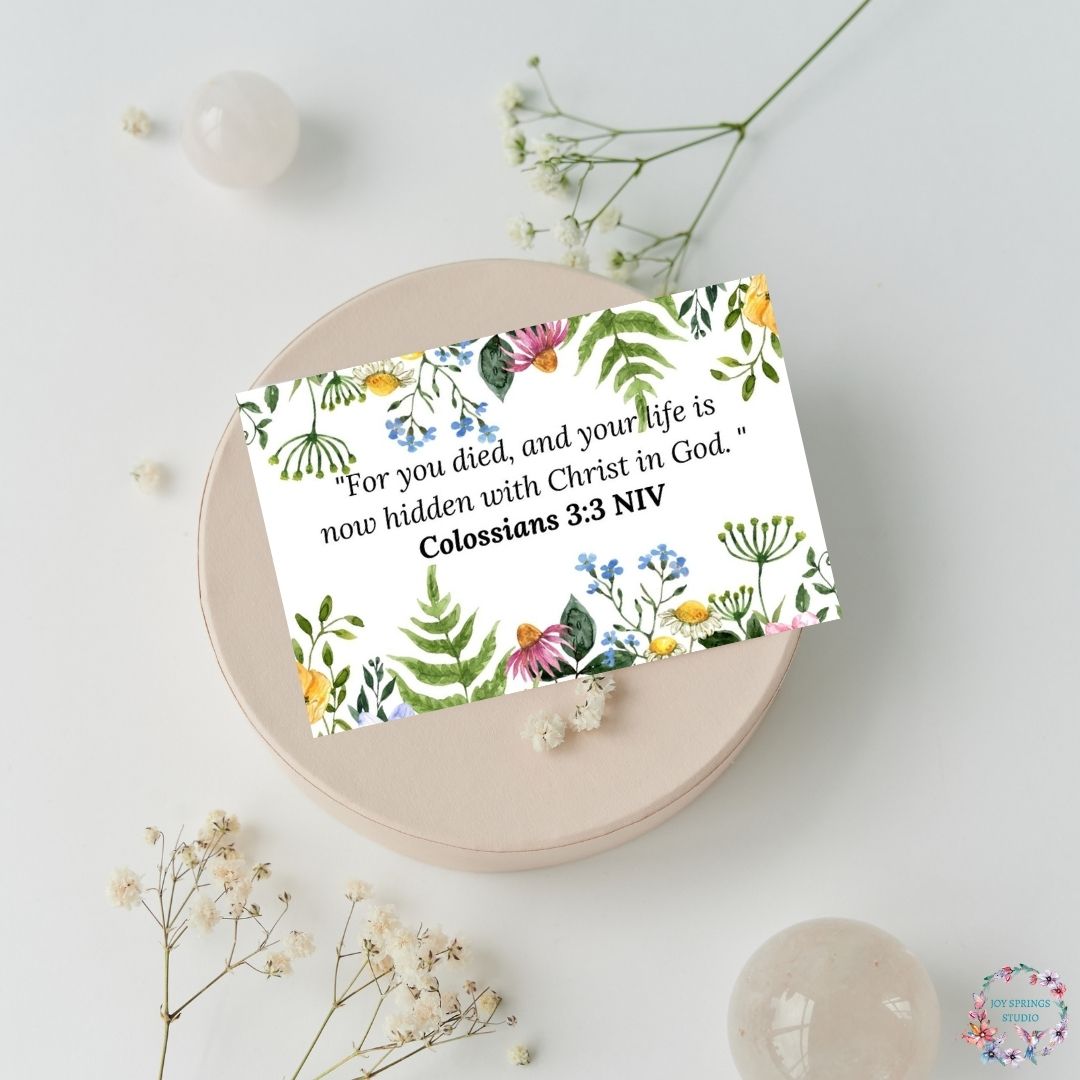 Created With Purpose Identity in Christ Bible Verses Printable Scripture Cards 100 Pack