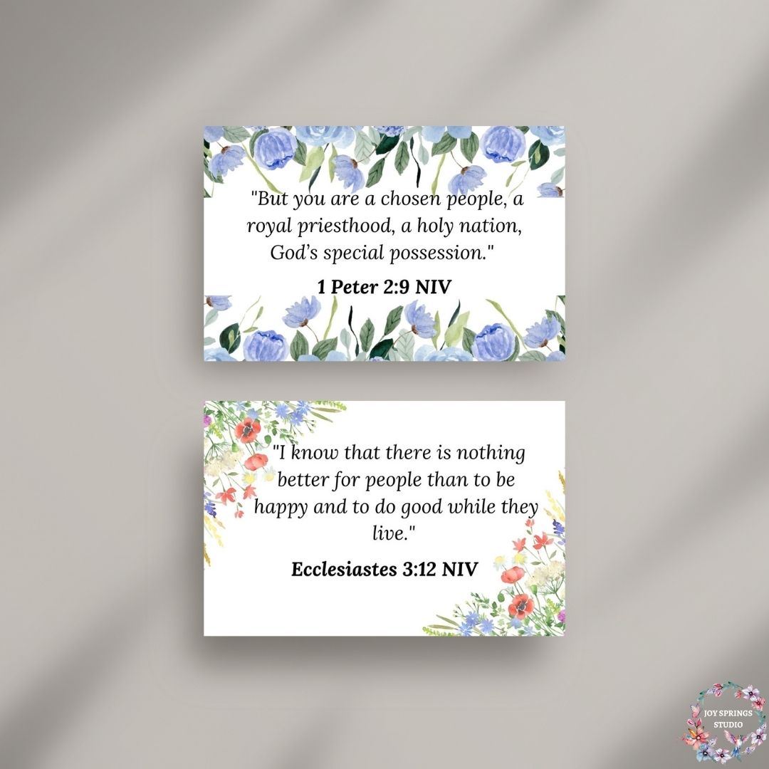 Created With Purpose Identity in Christ Bible Verses Printable Scripture Cards 100 Pack