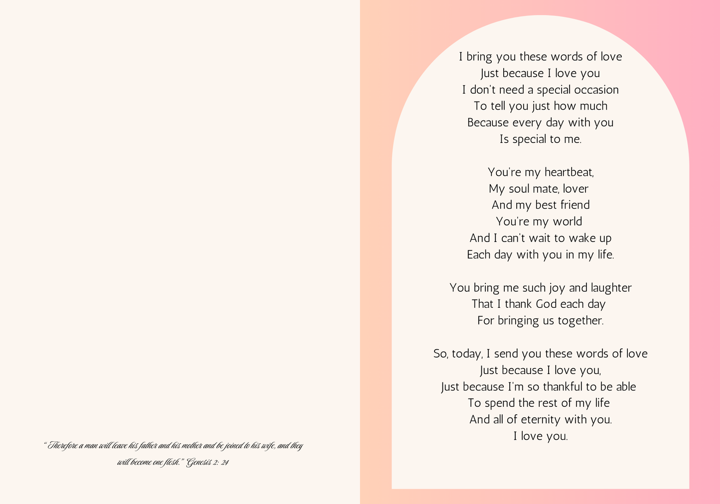 "Just Because" Romantic Love Poem For Spouse Lovely Romantic Cards