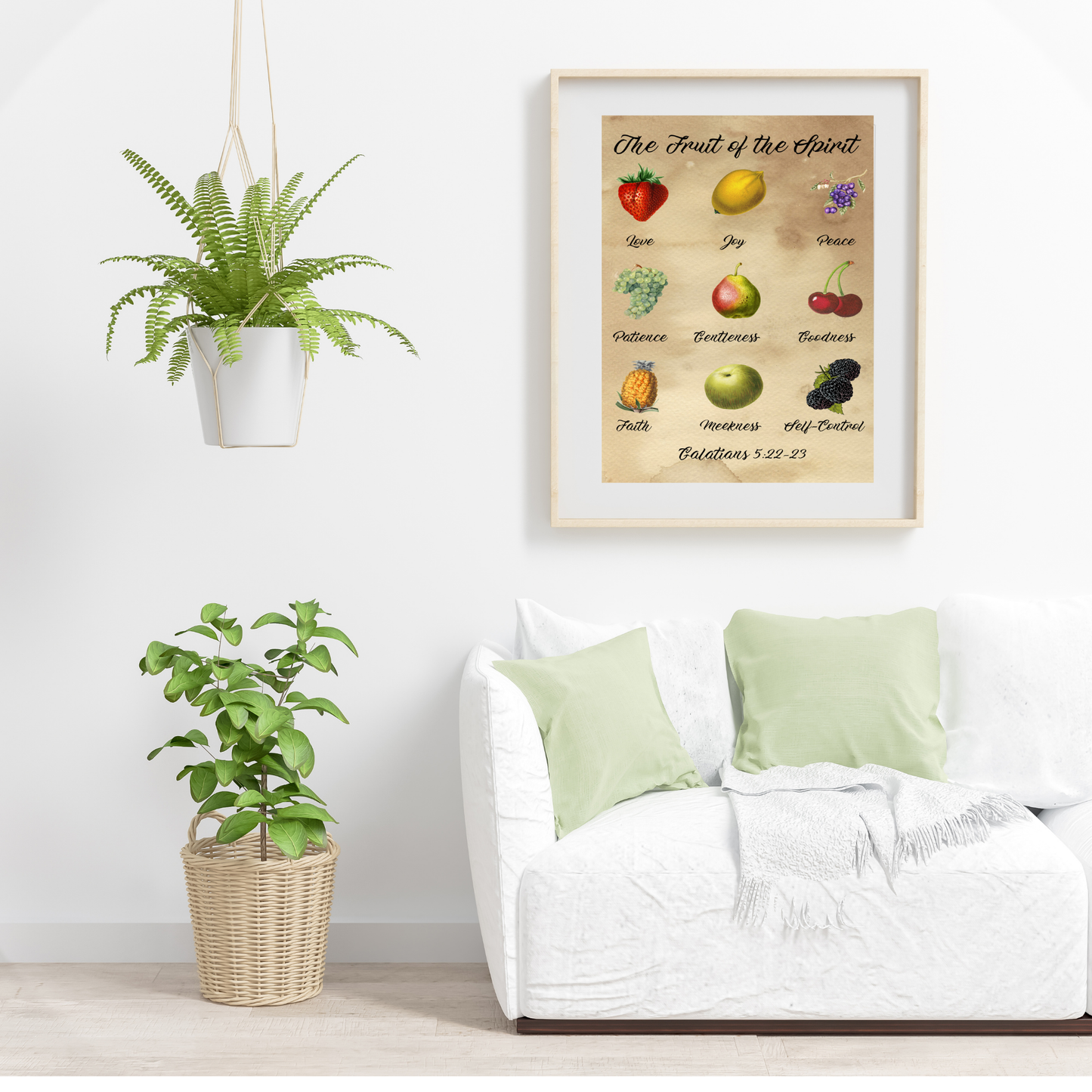 Downloadable Fruit of the Spirit Wall Art Vintage Prints Christian Art Gift