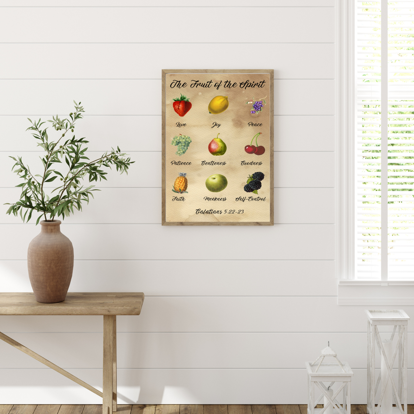 Downloadable Fruit of the Spirit Wall Art Vintage Prints Christian Art Gift
