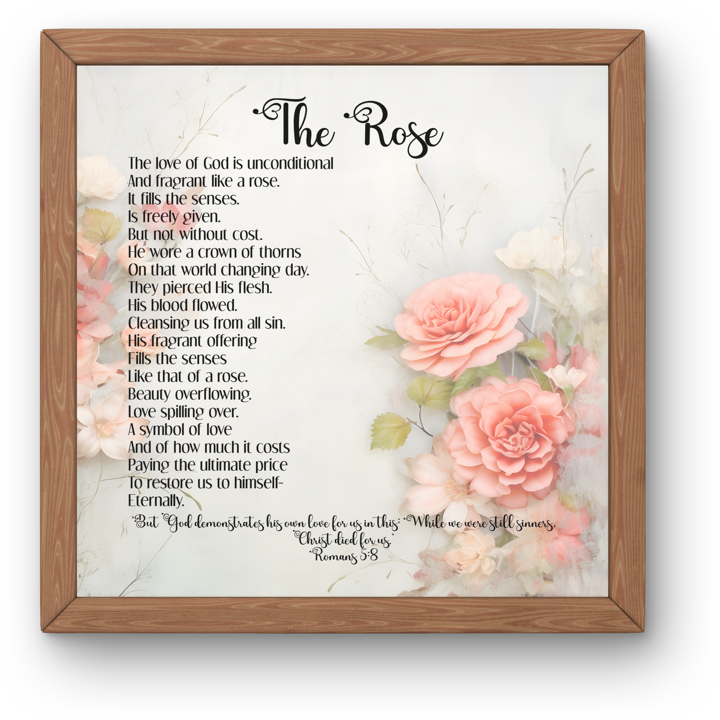 The Rose Christian Poem About God's Love Digital Print