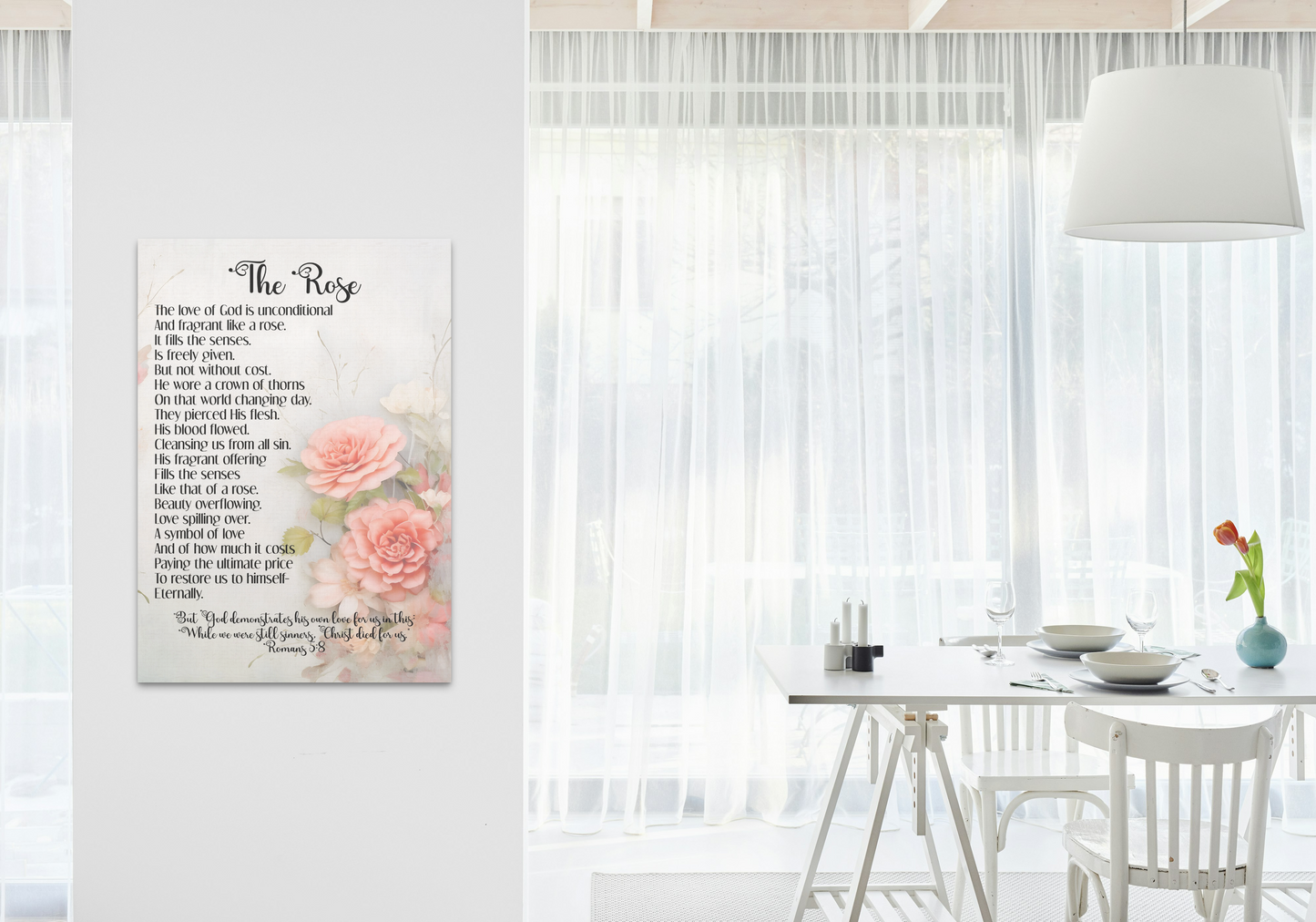 The Rose Christian Poem About God's Love Digital Print