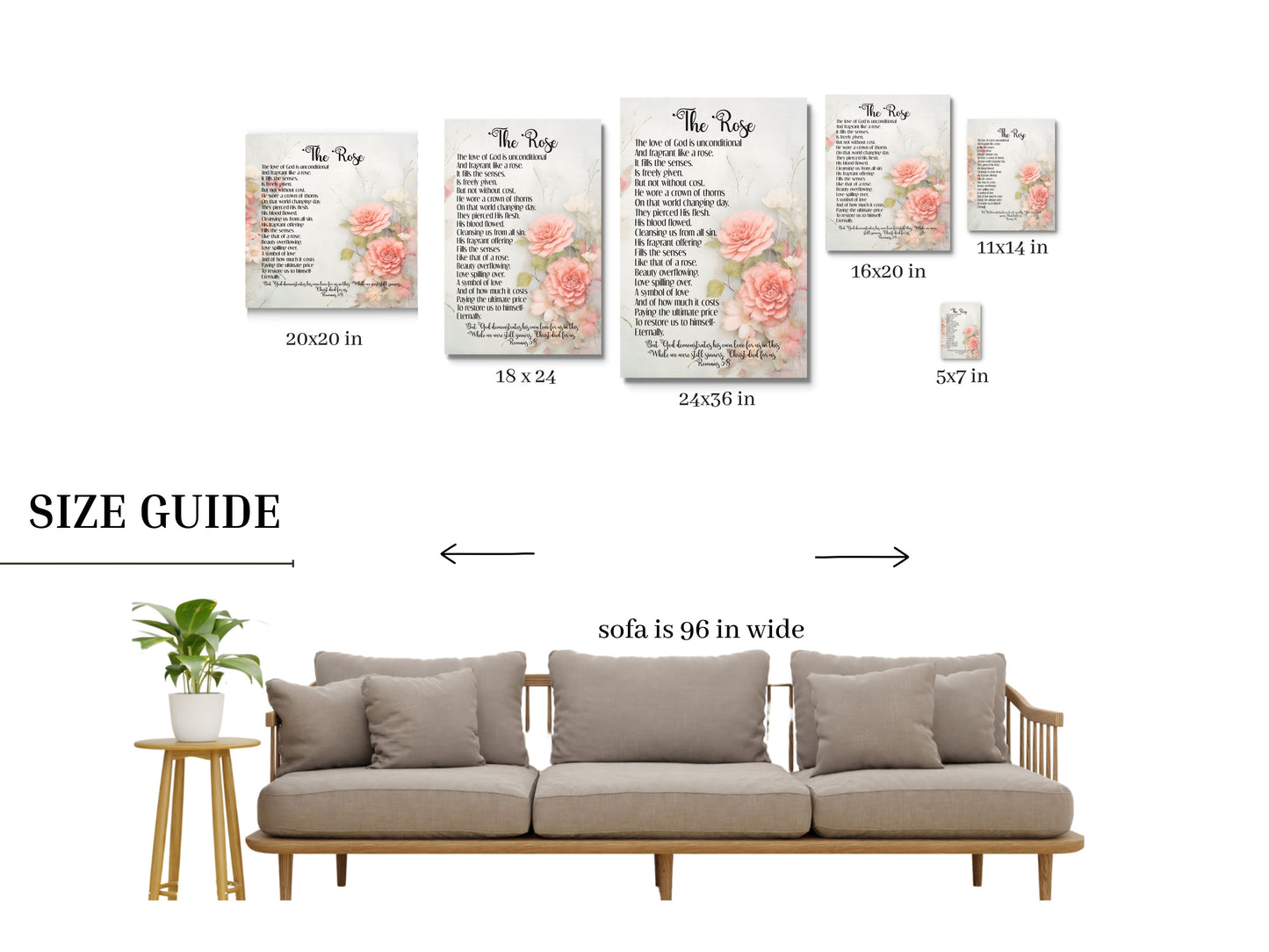 The Rose Christian Poem About God's Love Digital Print