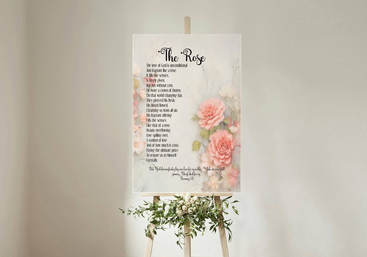 The Rose Christian Poem About God's Love Digital Print