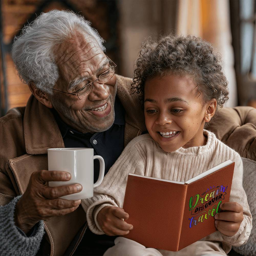 "Dream Discover Travel" Vegan Leather Travel Journal Great Gift For Traveler