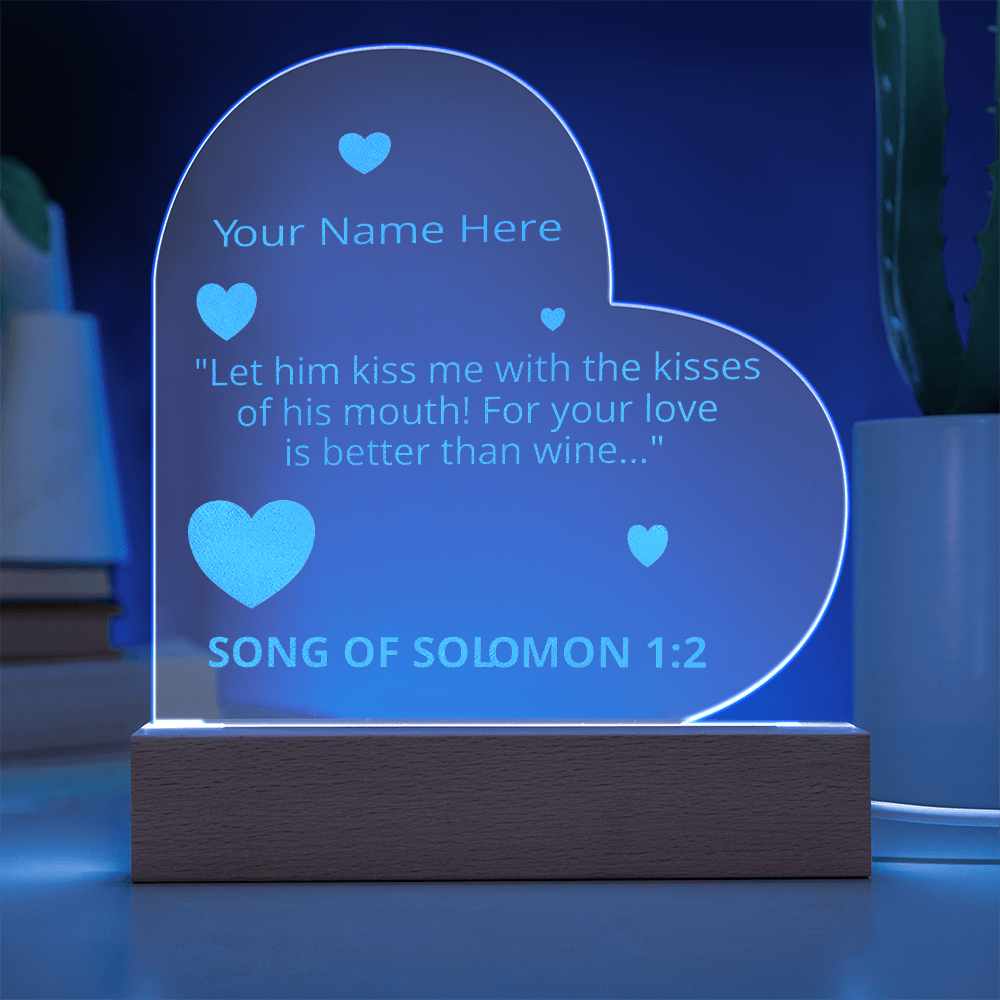 Song of Solomon Gift Valentines Day Bible Verse On LED Acrylic Photo Frame Personalized Valentines Days Gift