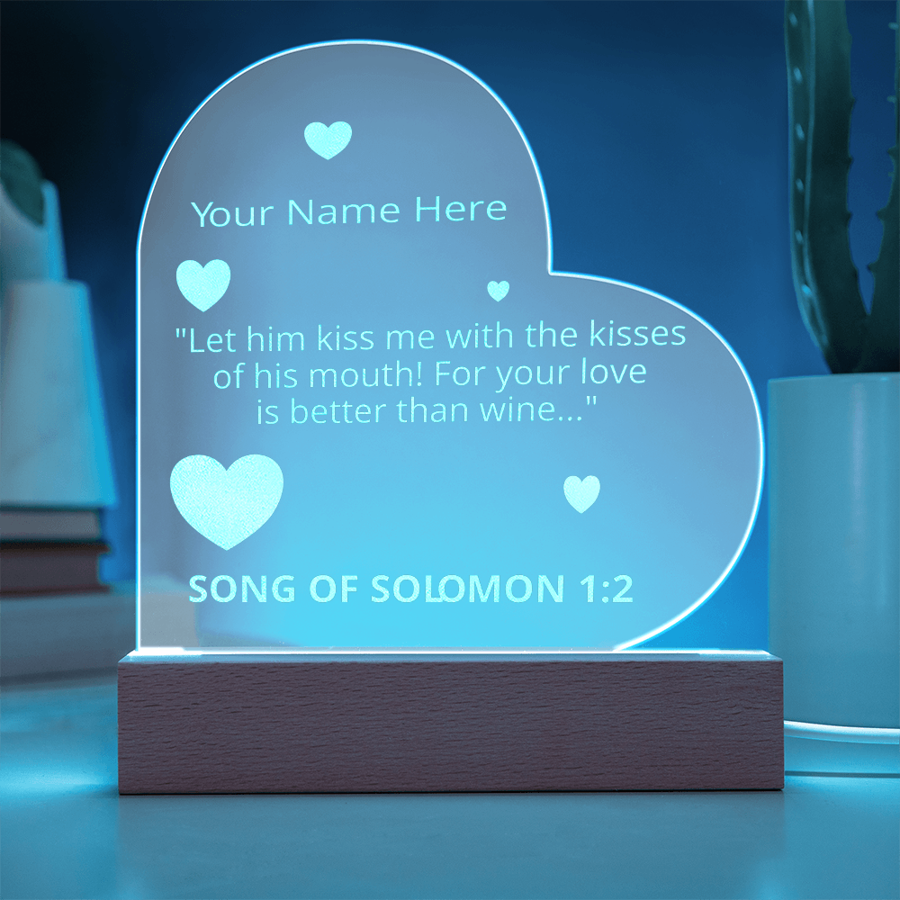Song of Solomon Gift Valentines Day Bible Verse On LED Acrylic Photo Frame Personalized Valentines Days Gift