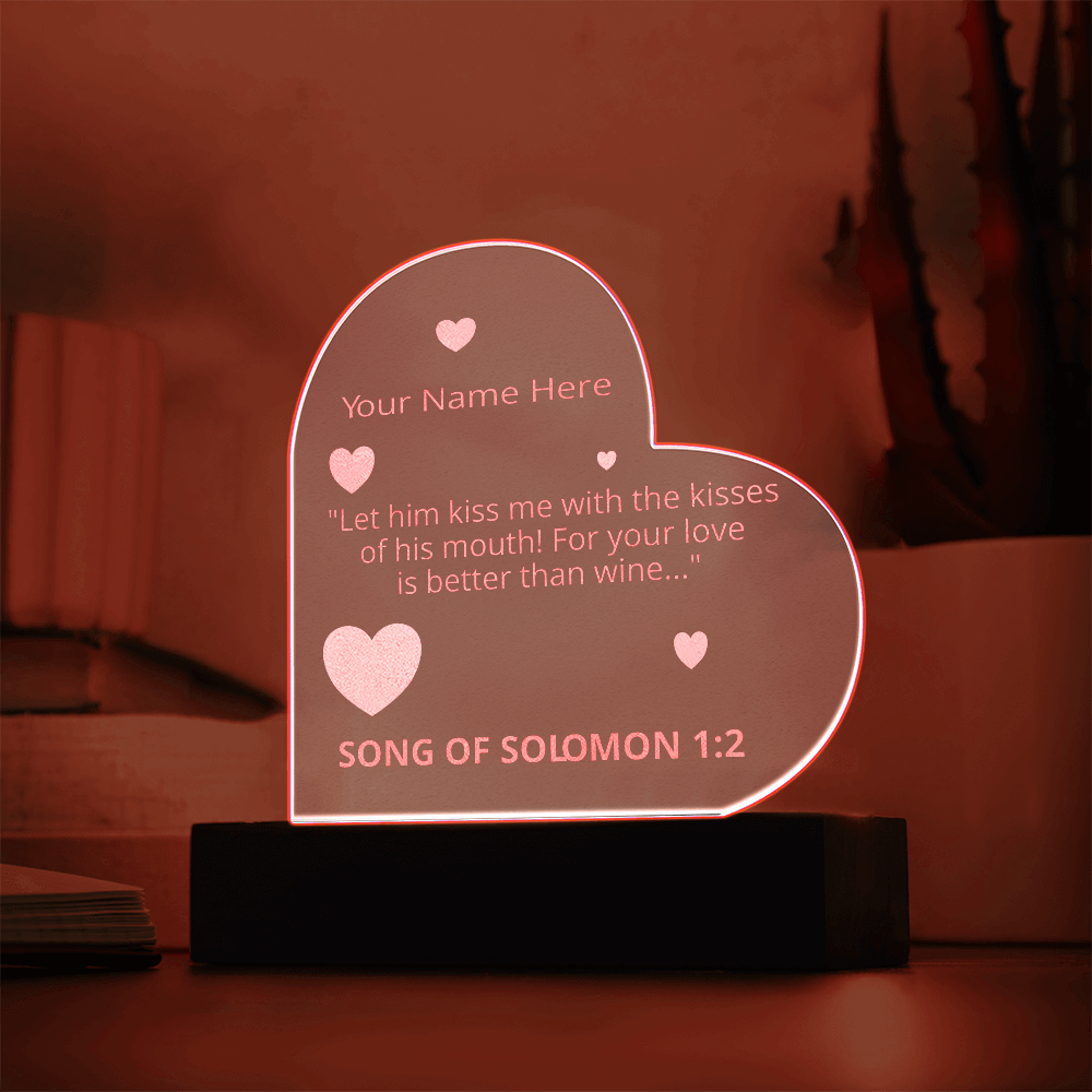 Song of Solomon Gift Valentines Day Bible Verse On LED Acrylic Photo Frame Personalized Valentines Days Gift