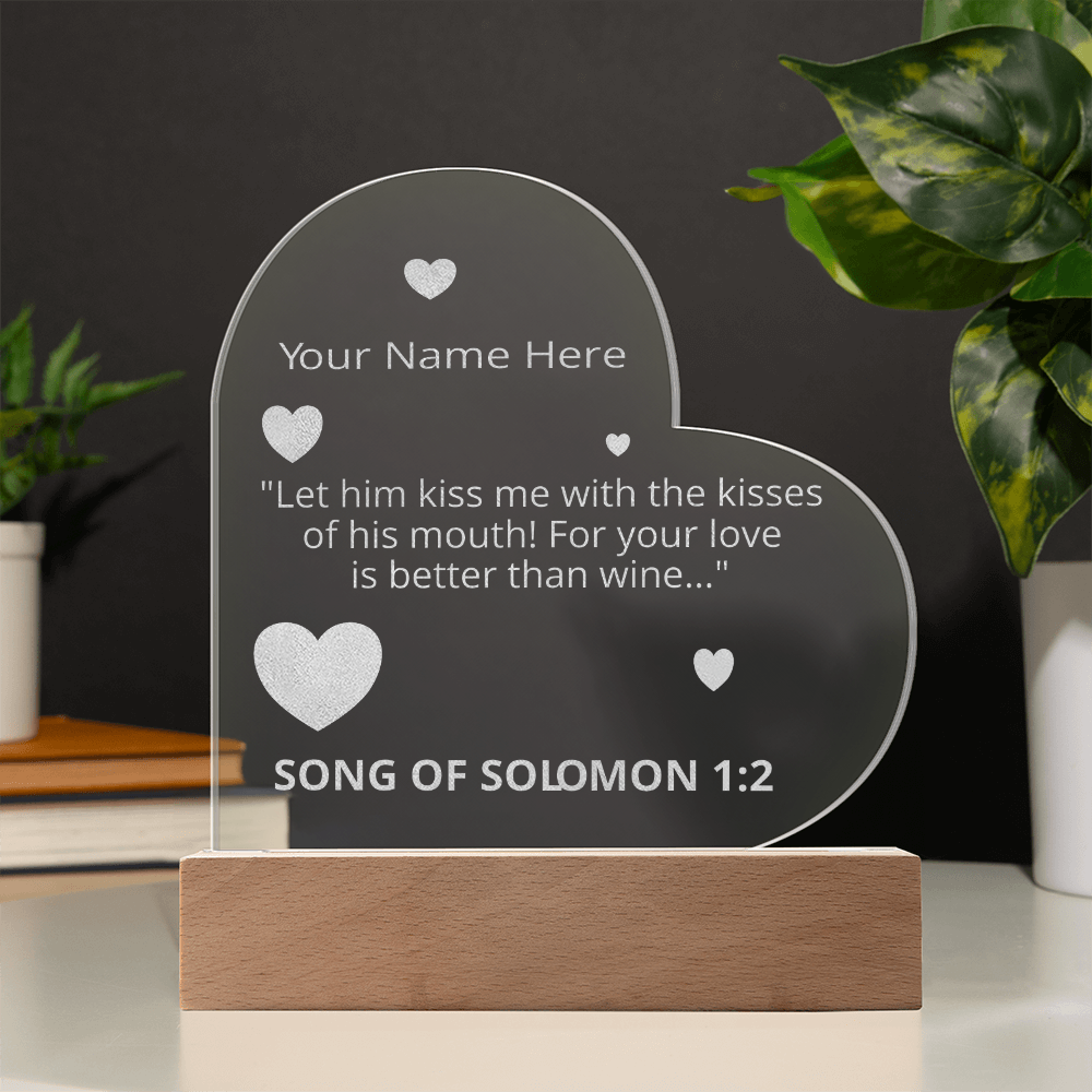 Song of Solomon Gift Valentines Day Bible Verse On LED Acrylic Photo Frame Personalized Valentines Days Gift