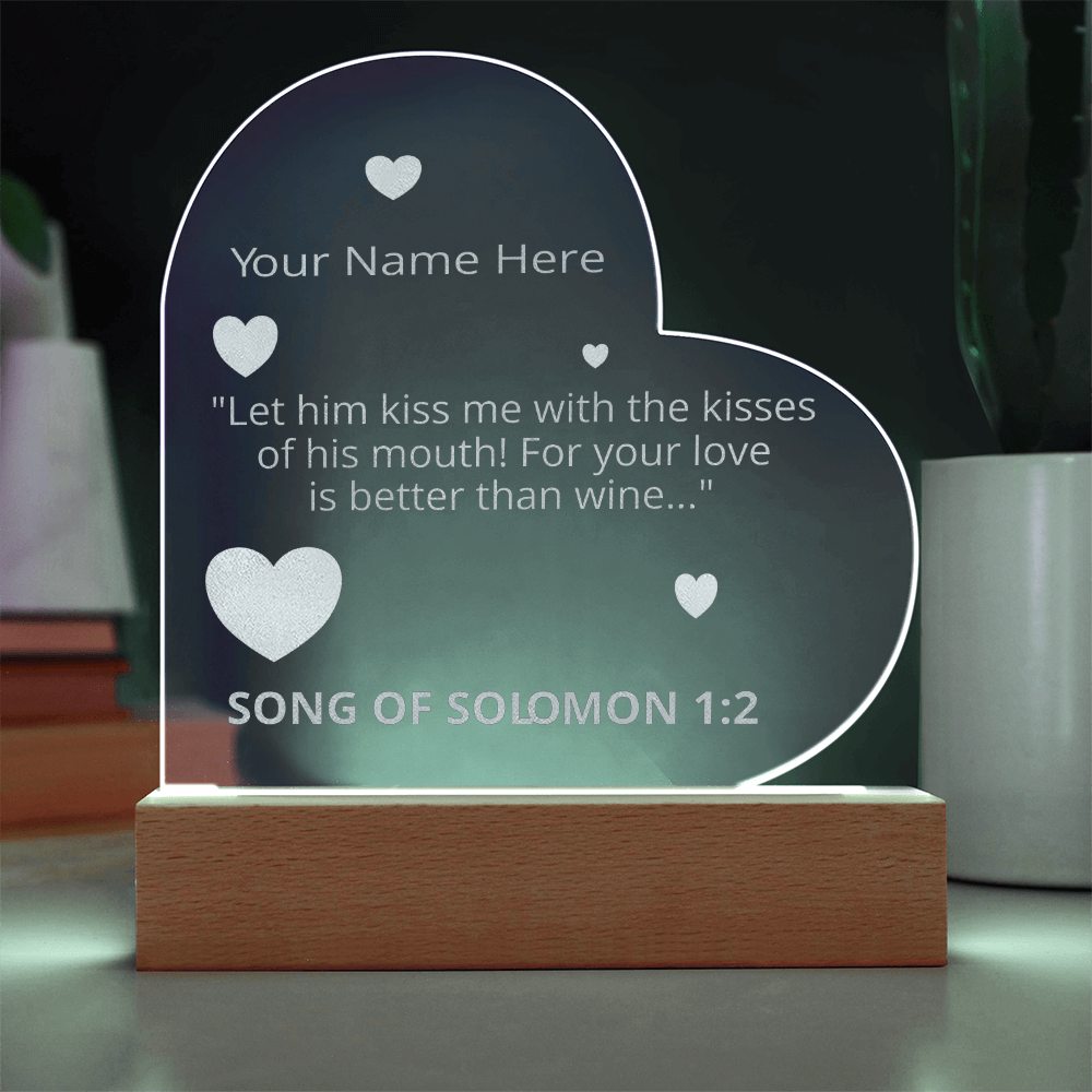 Song of Solomon Gift Valentines Day Bible Verse On LED Acrylic Photo Frame Personalized Valentines Days Gift