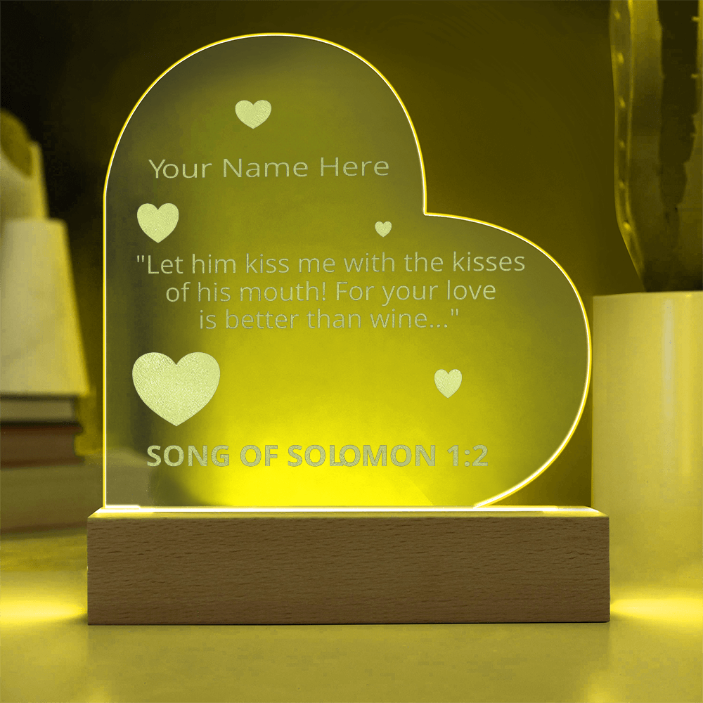 Song of Solomon Gift Valentines Day Bible Verse On LED Acrylic Photo Frame Personalized Valentines Days Gift