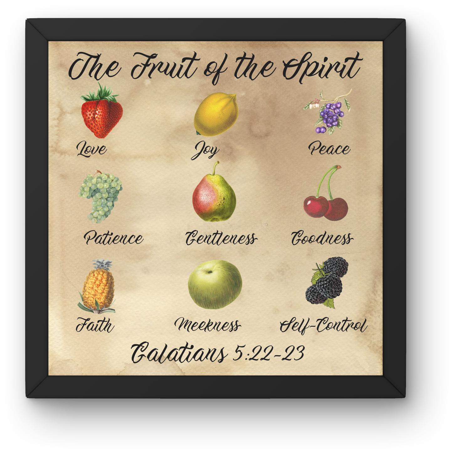 Downloadable Fruit of the Spirit Wall Art Vintage Prints Christian Art Gift