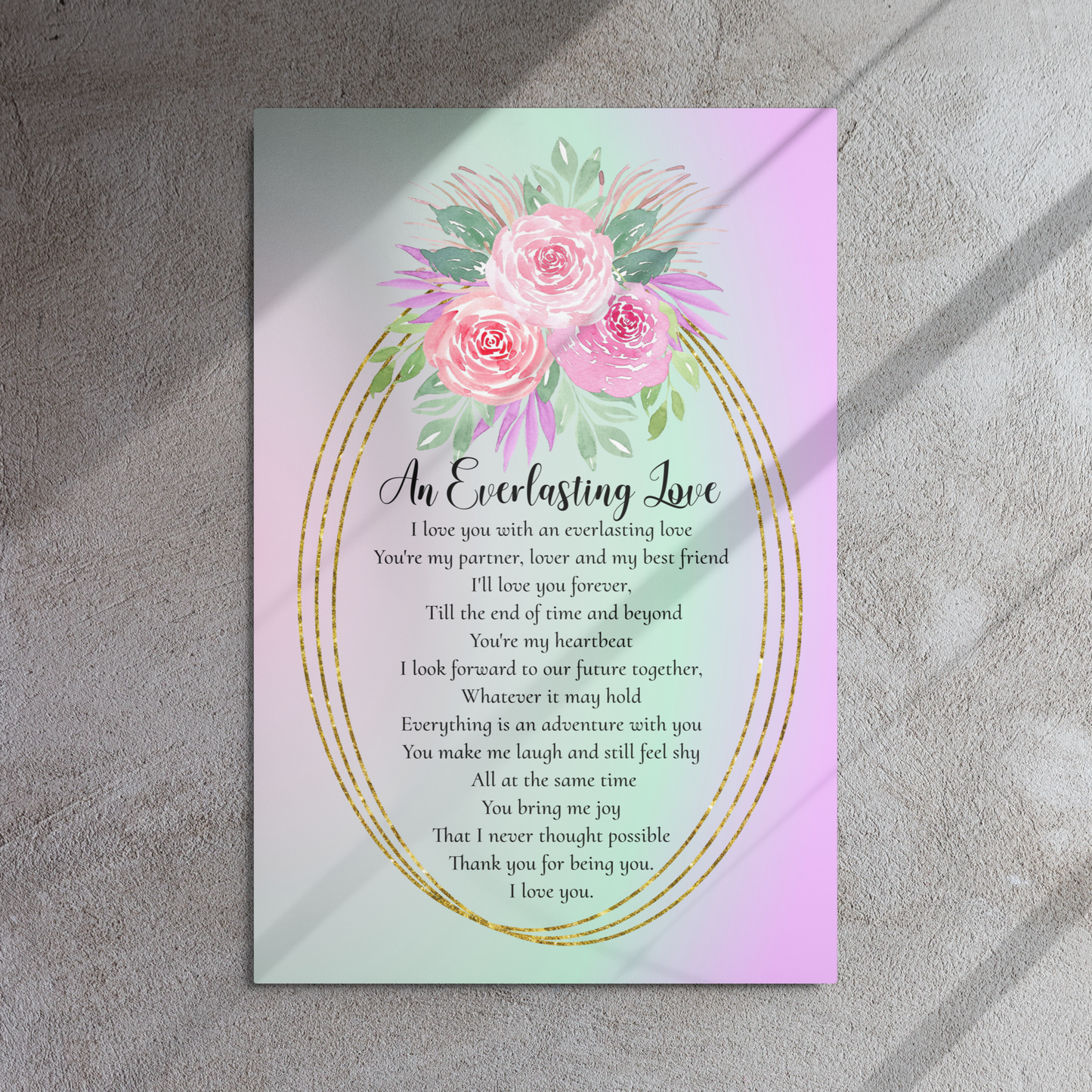 Christian Valentine's Day Romantic Love Poetry Metal Art Prints