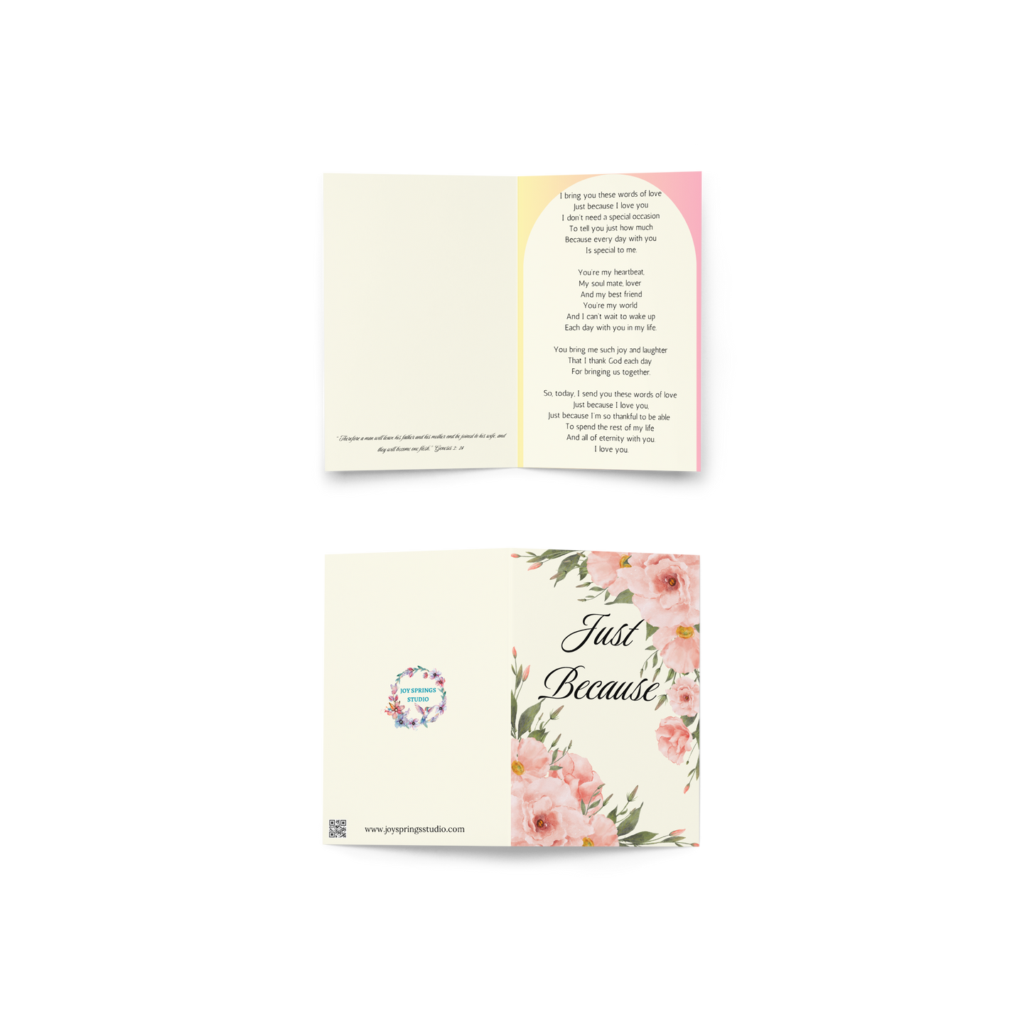 "Just Because" Romantic Love Poem For Spouse Lovely Romantic Cards