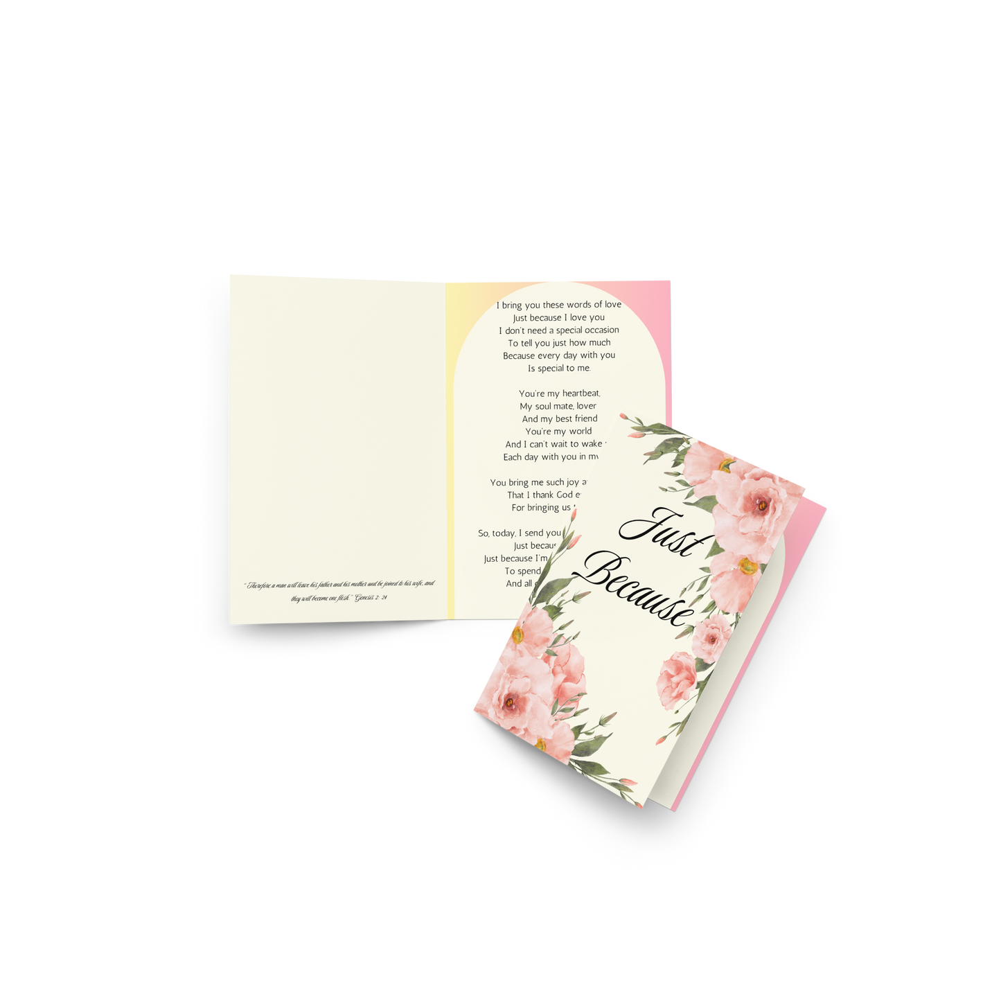 "Just Because" Romantic Love Poem For Spouse Lovely Romantic Cards