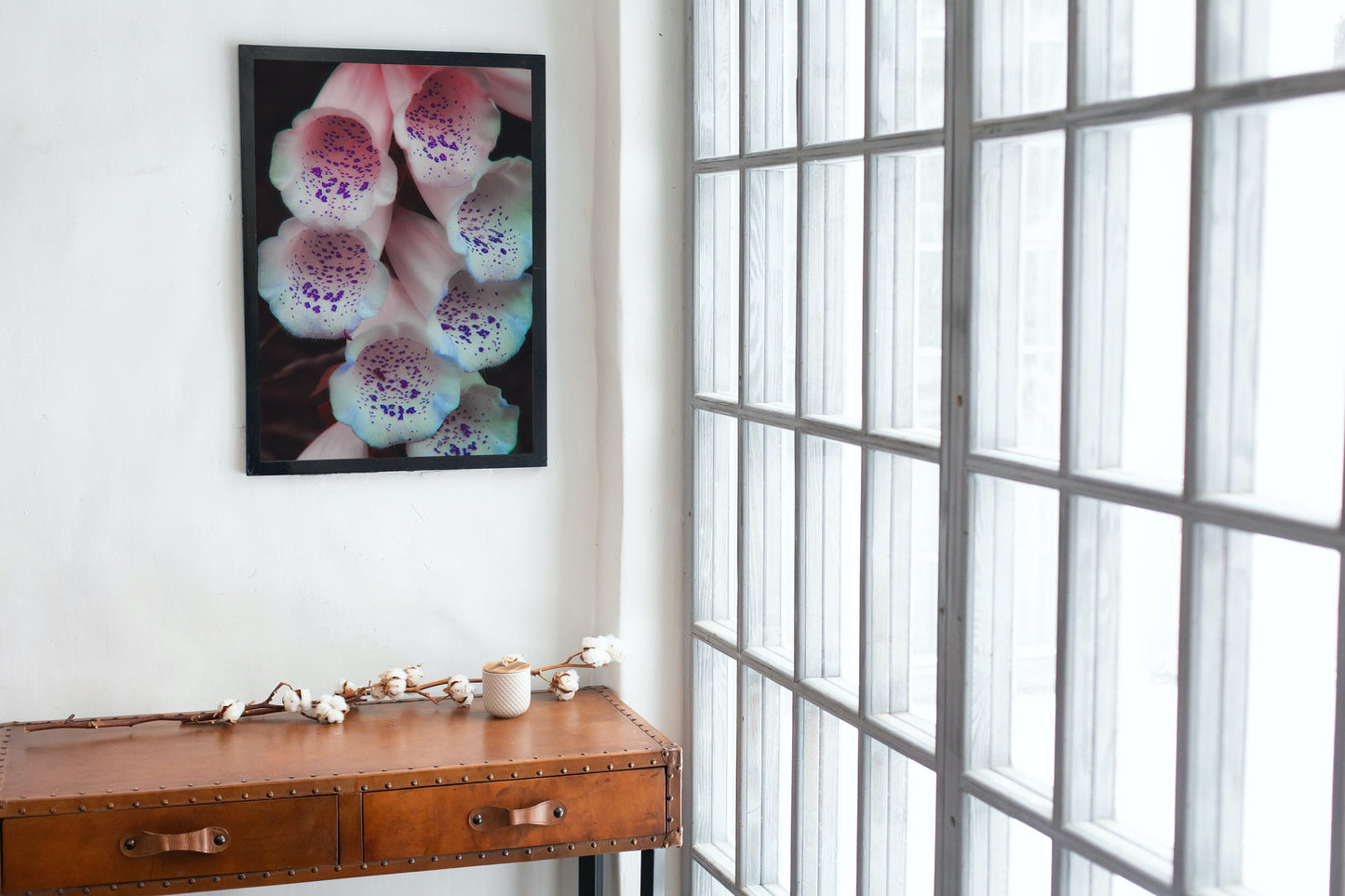White Foxgloves With Purple Specks Floral Digital Prints