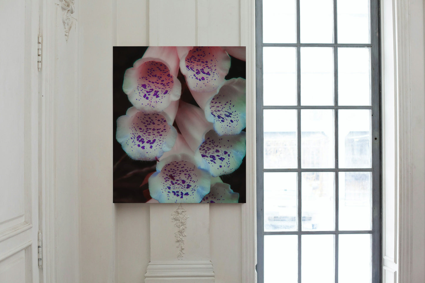 White Foxgloves With Purple Specks Floral Digital Prints