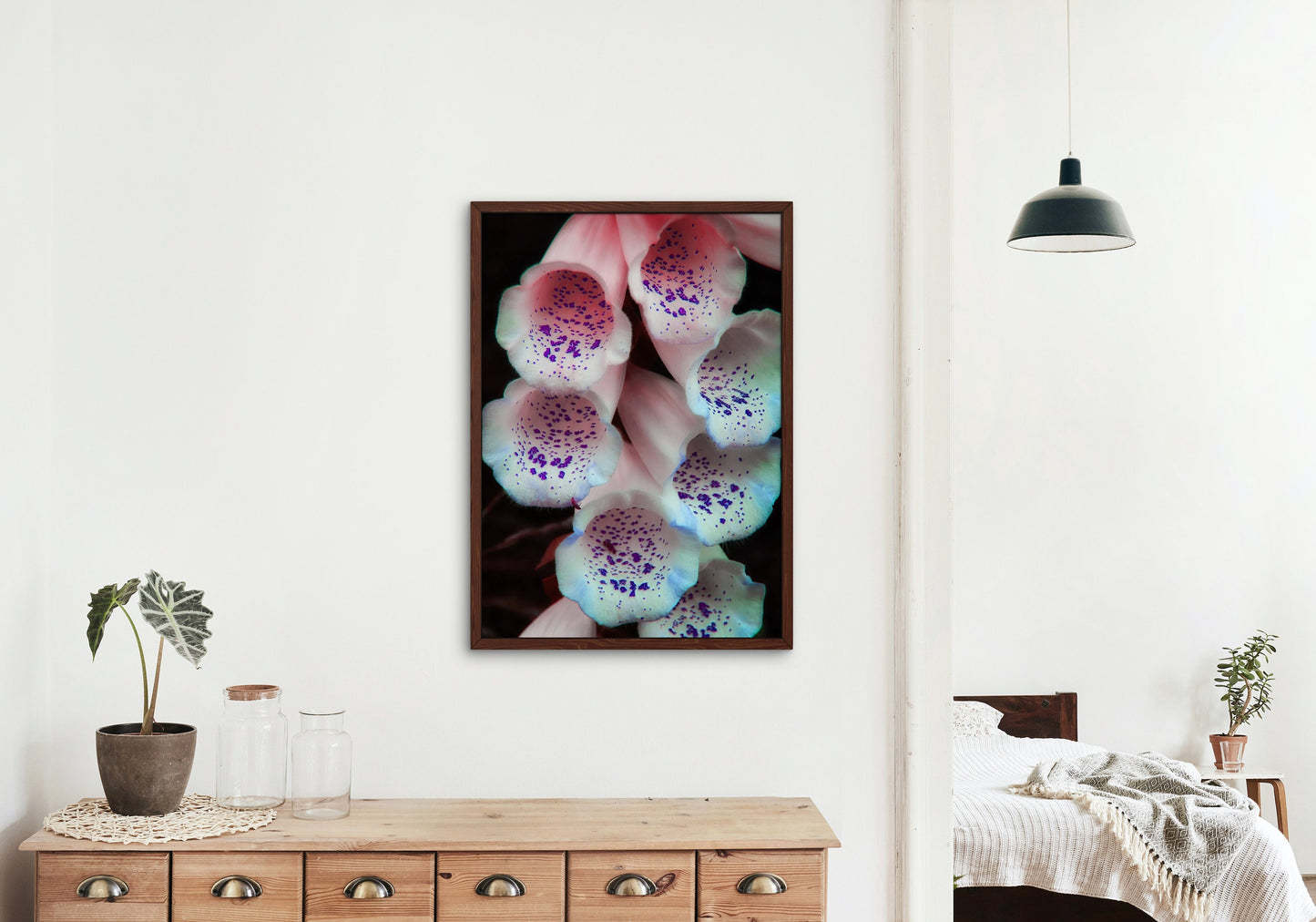 White Foxgloves With Purple Specks Floral Digital Prints