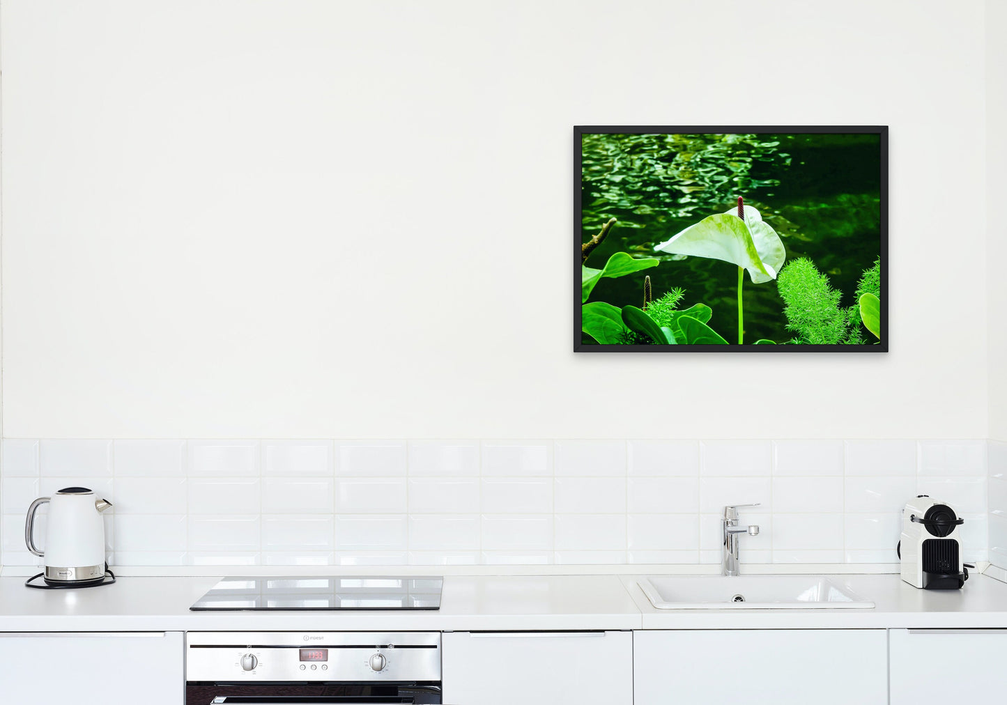 Peaceful White Anthurium Flower by River Digital Print