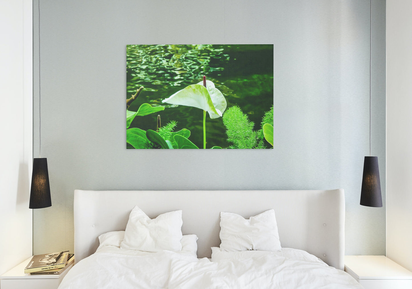 Peaceful White Anthurium Flower by River Digital Print