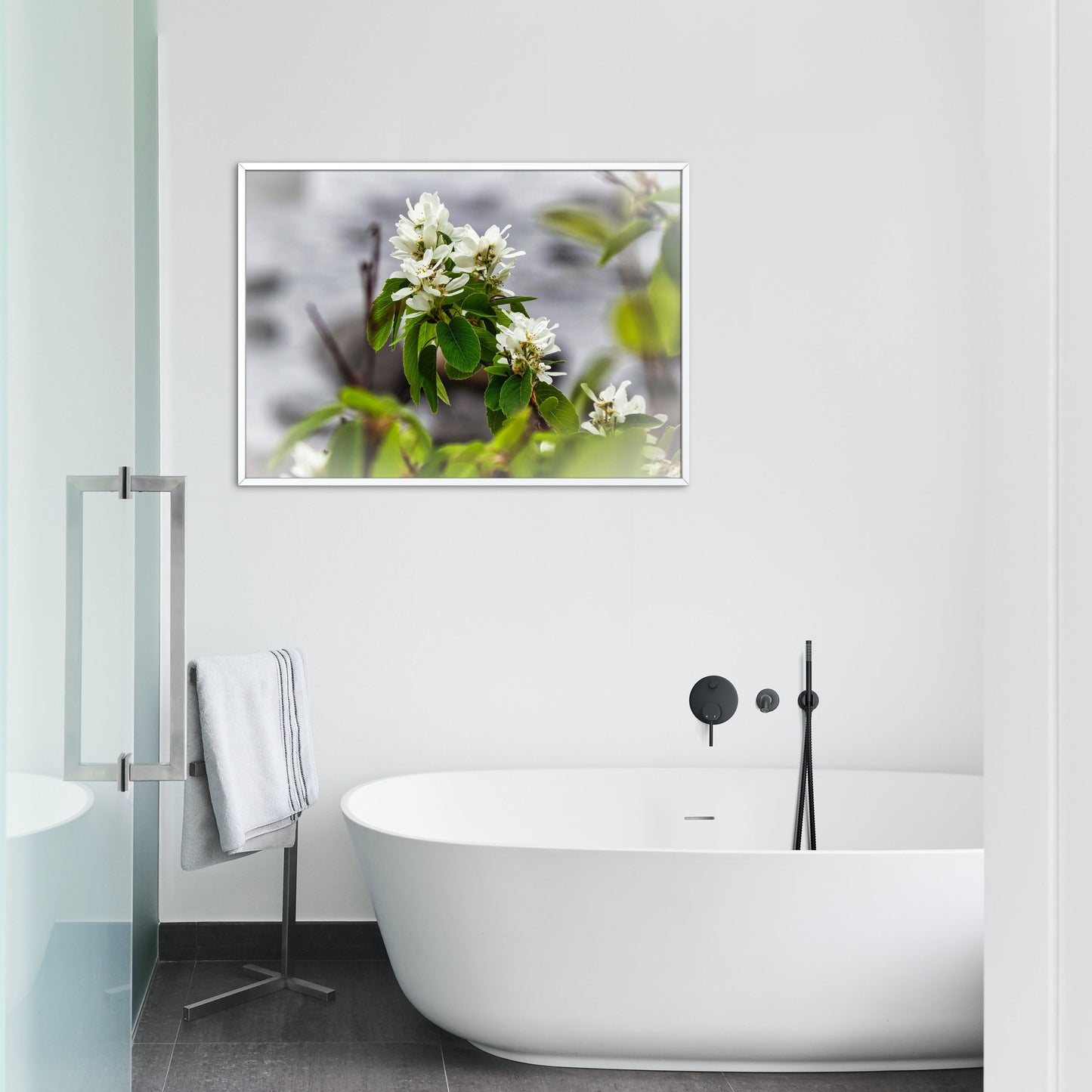White Juneberry Serviceberry Floral Digital Print