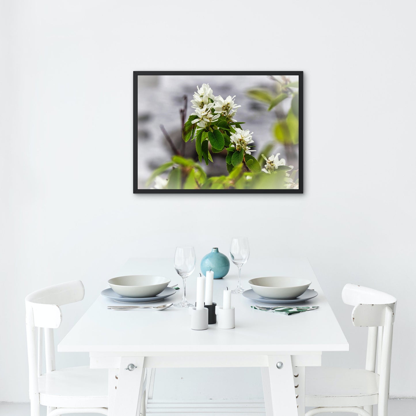 White Juneberry Serviceberry Floral Digital Print