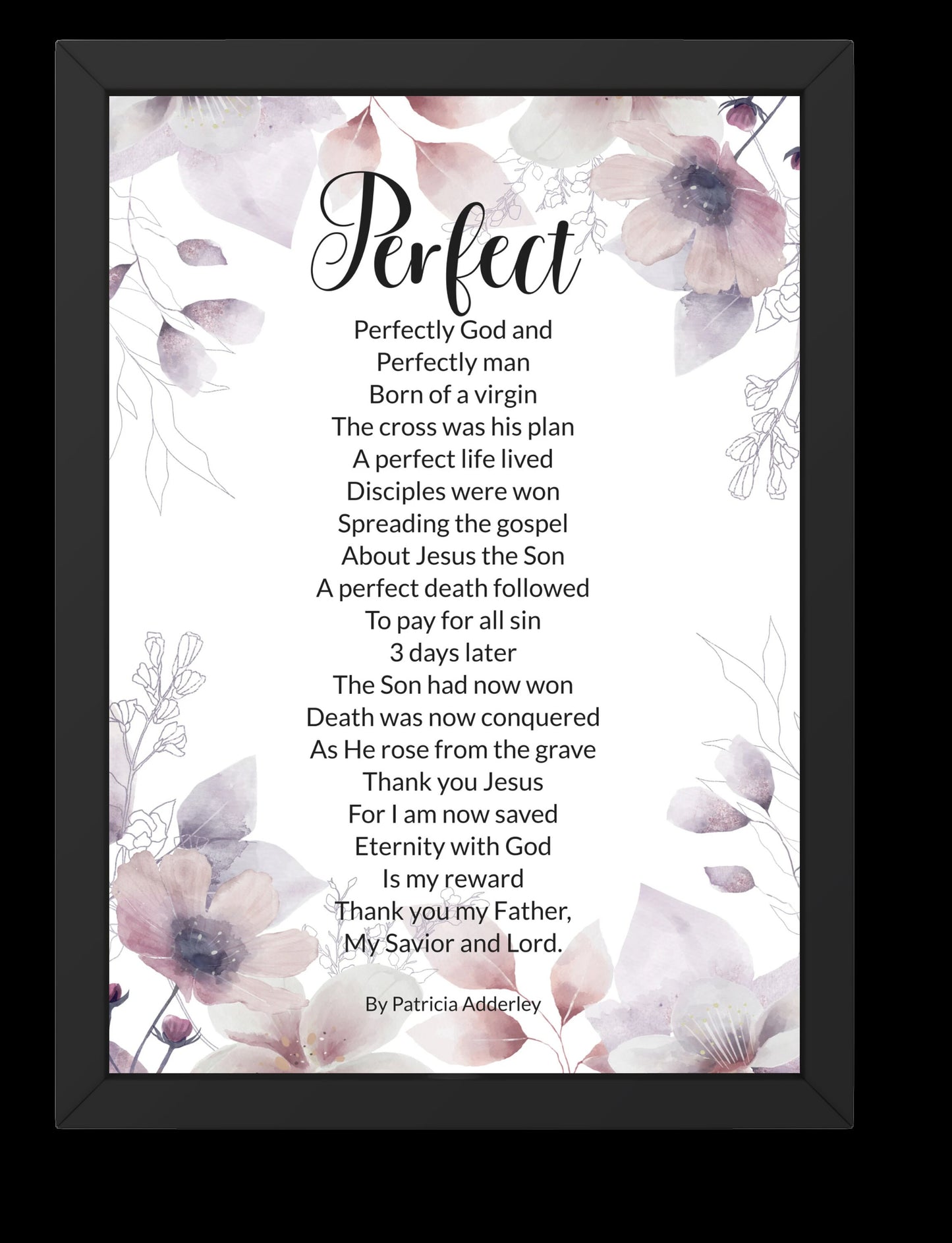 God's Perfect Love Salvation Poem "Perfect" Digital Print