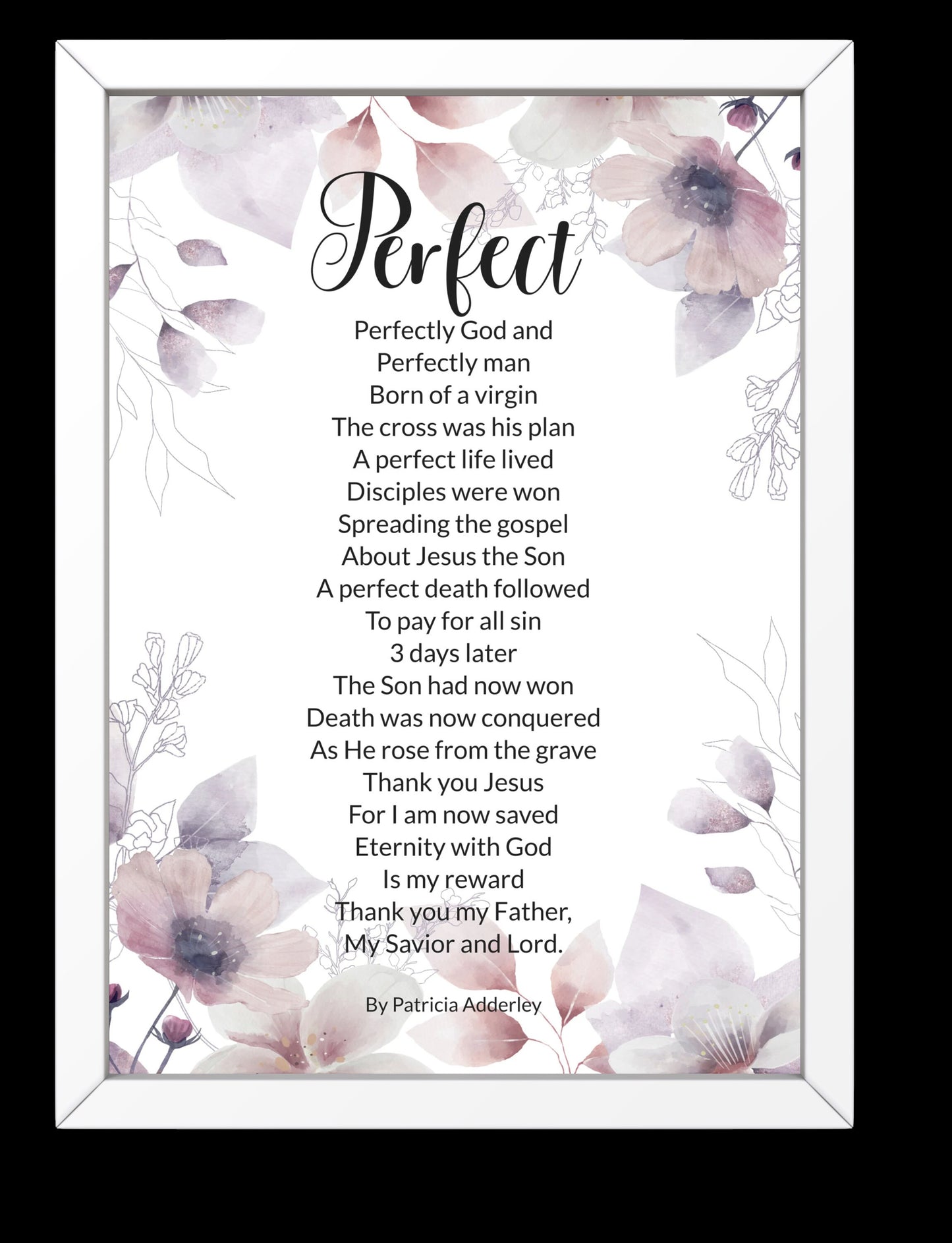God's Perfect Love Salvation Poem "Perfect" Digital Print