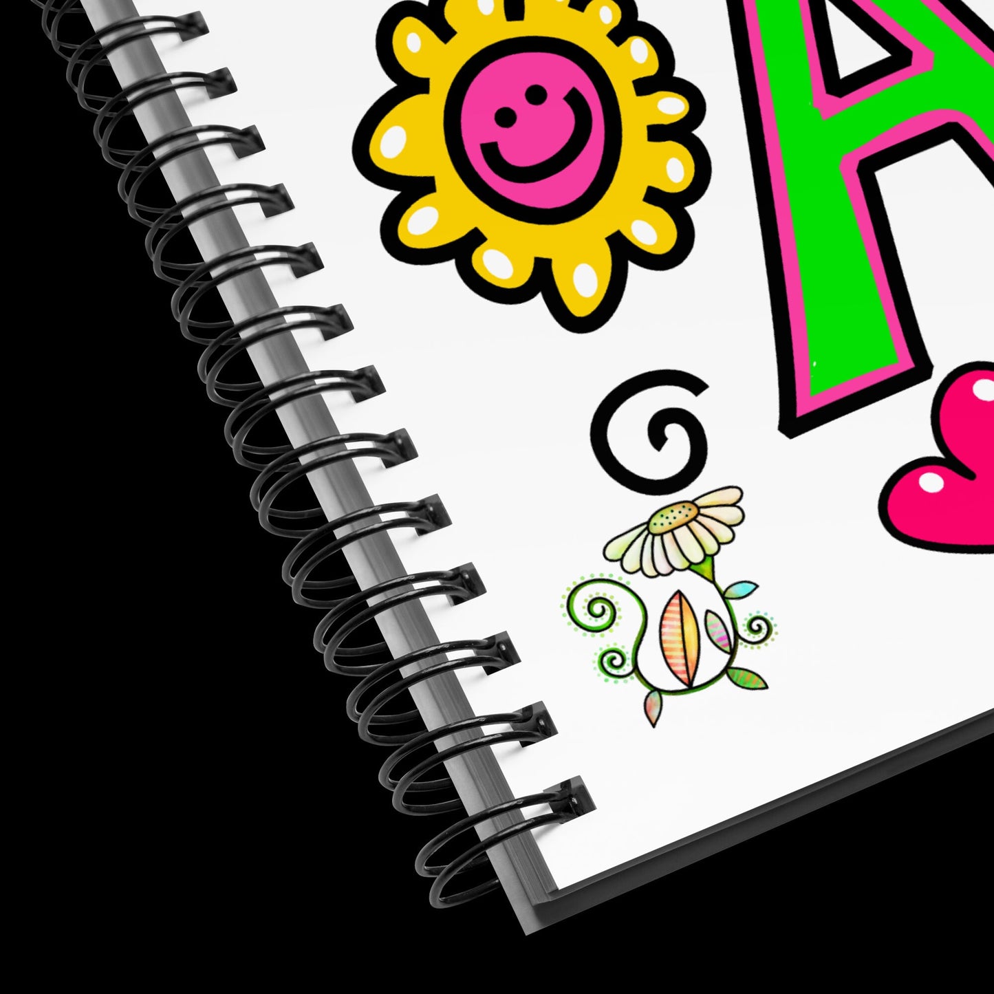 Personalized DOODLE Alphabetical Letters Spiral Notebook
