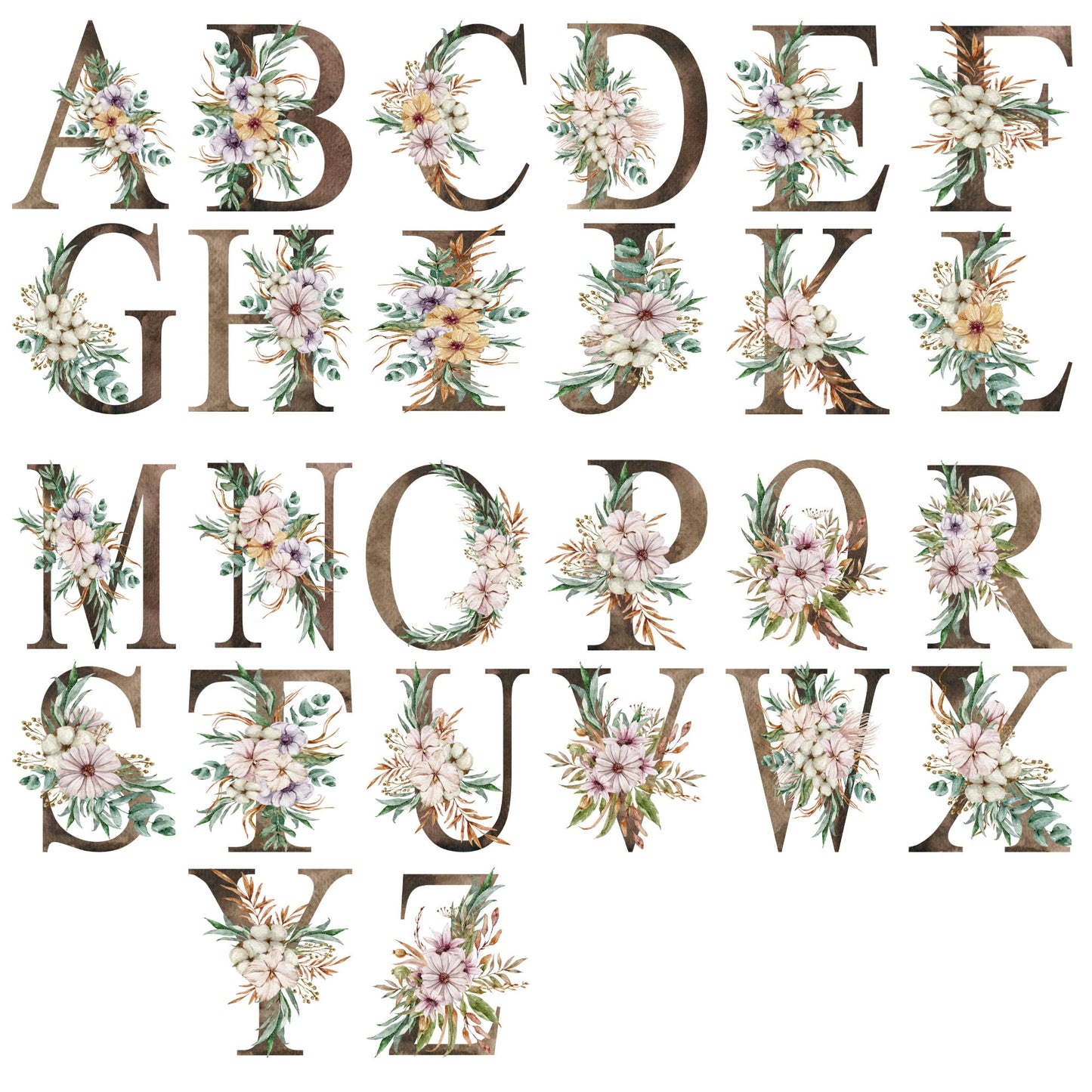 Personalized Elegant Flowered MONOGRAM Spiral Notebook