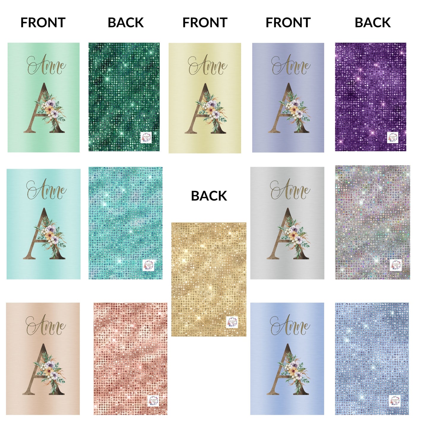 Personalized Elegant Flowered MONOGRAM Spiral Notebook