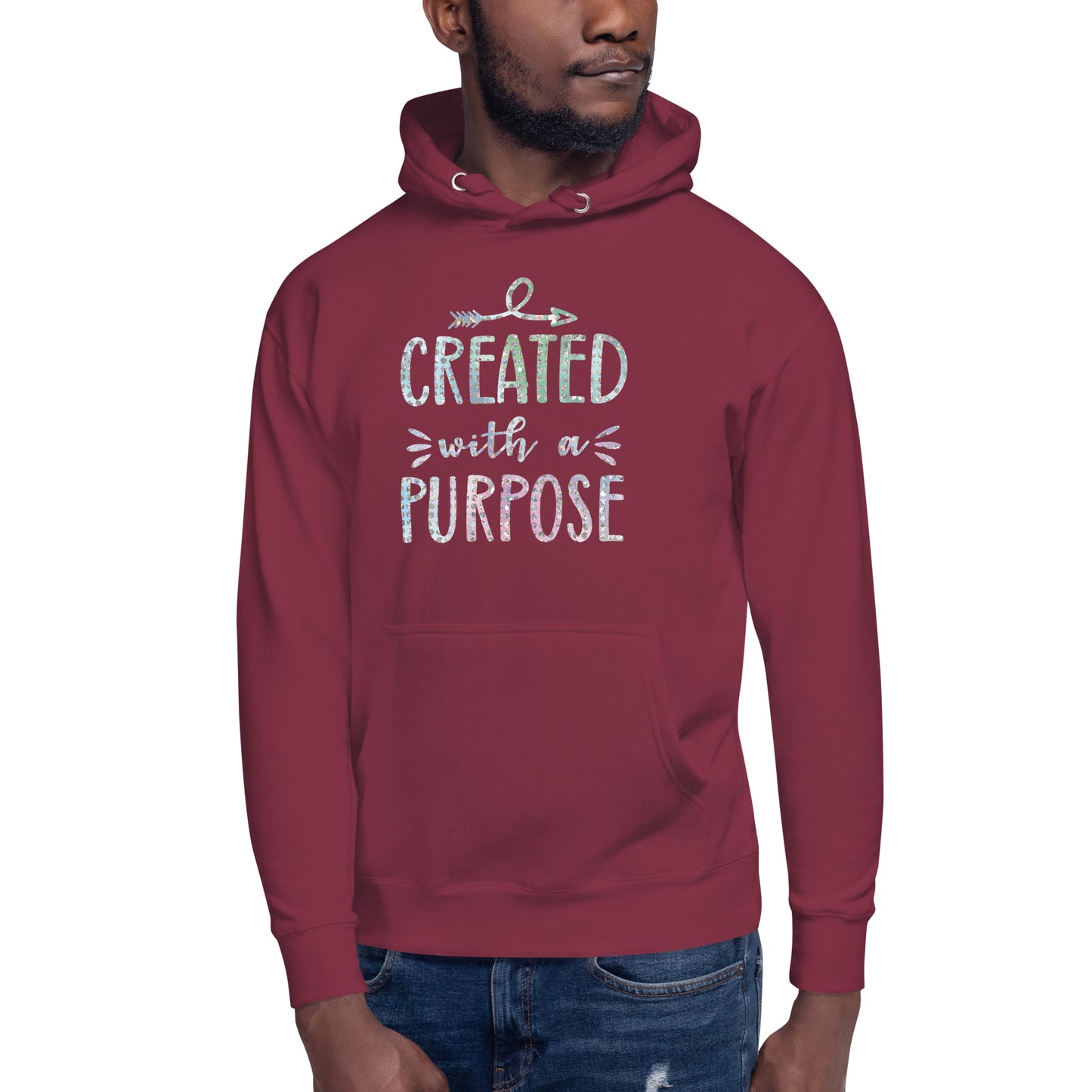 Created With a Purpose Christian Identity Purposeful Life Prayerful Hoodie
