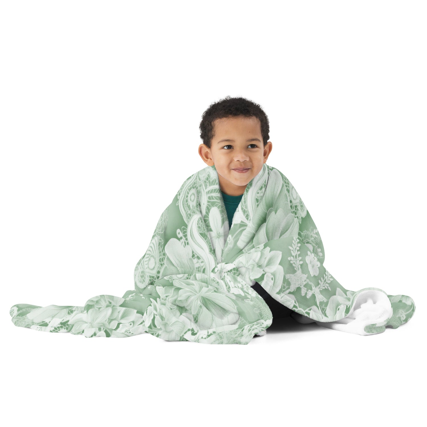 Vintage floral lace Warm and Cozy Throw Blanket