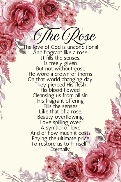 The Rose Printable Easter Card With Religious Messages About God's Love