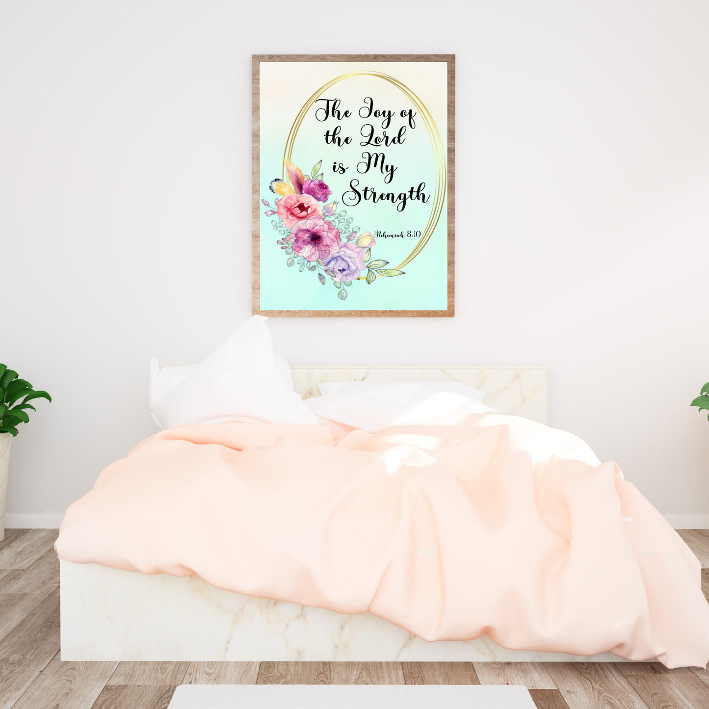 The Joy of the Lord Floral Modern Christian Art Digital Print