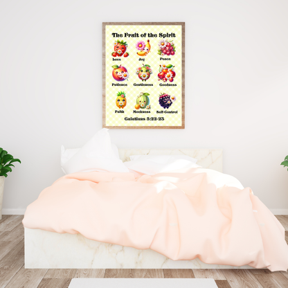 Cute Artful Fruit of the Spirit Art For Children Digital Downloadable Print