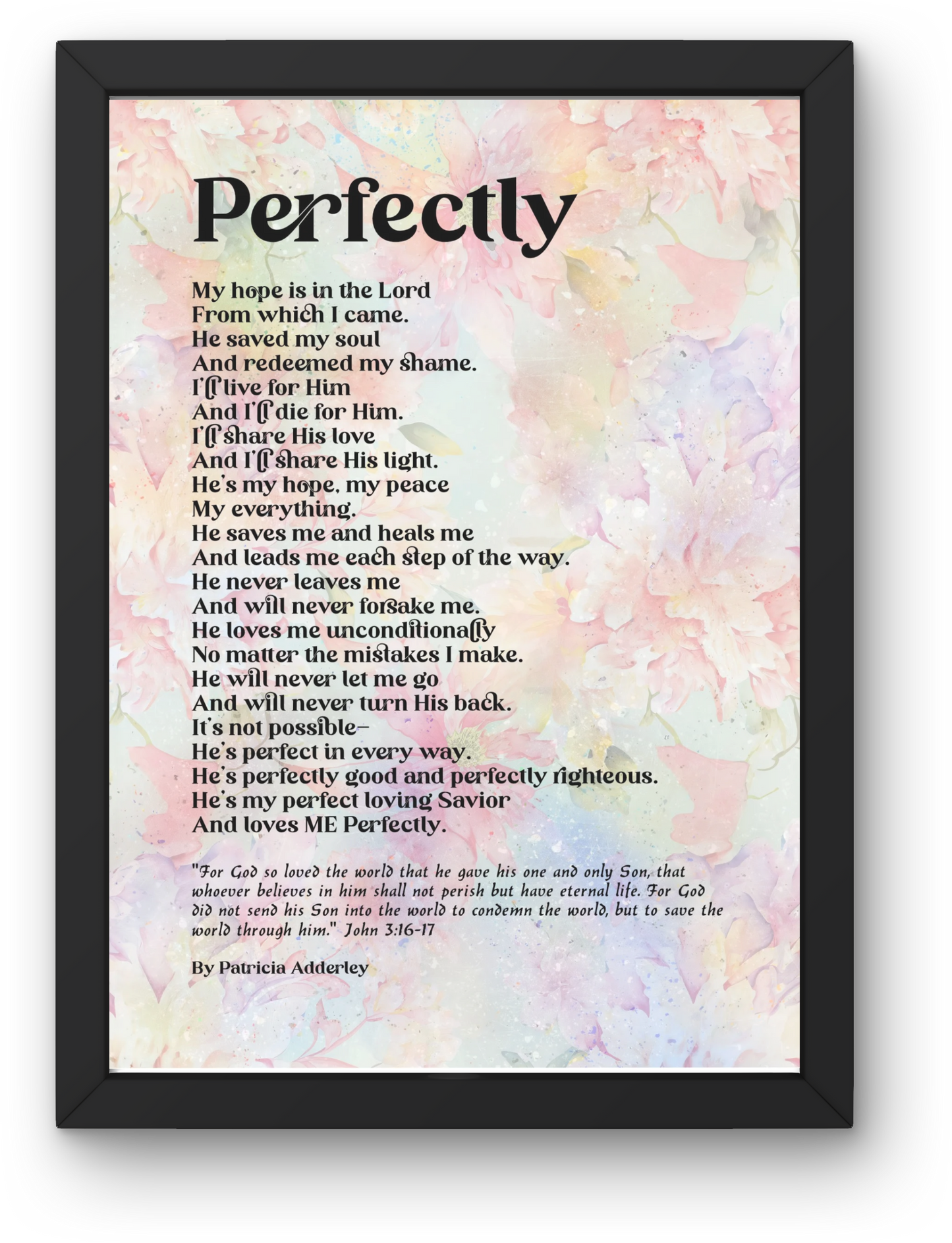 Perfectly Loved Inspiring Poetry Art Prints  "Perfectly" Digital Download