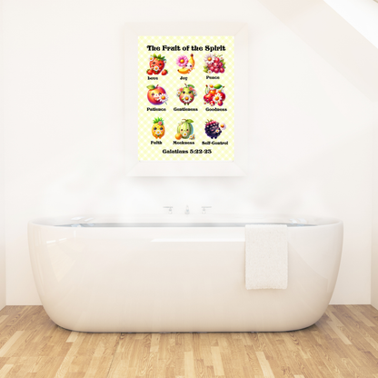 Cute Artful Fruit of the Spirit Art For Children Digital Downloadable Print