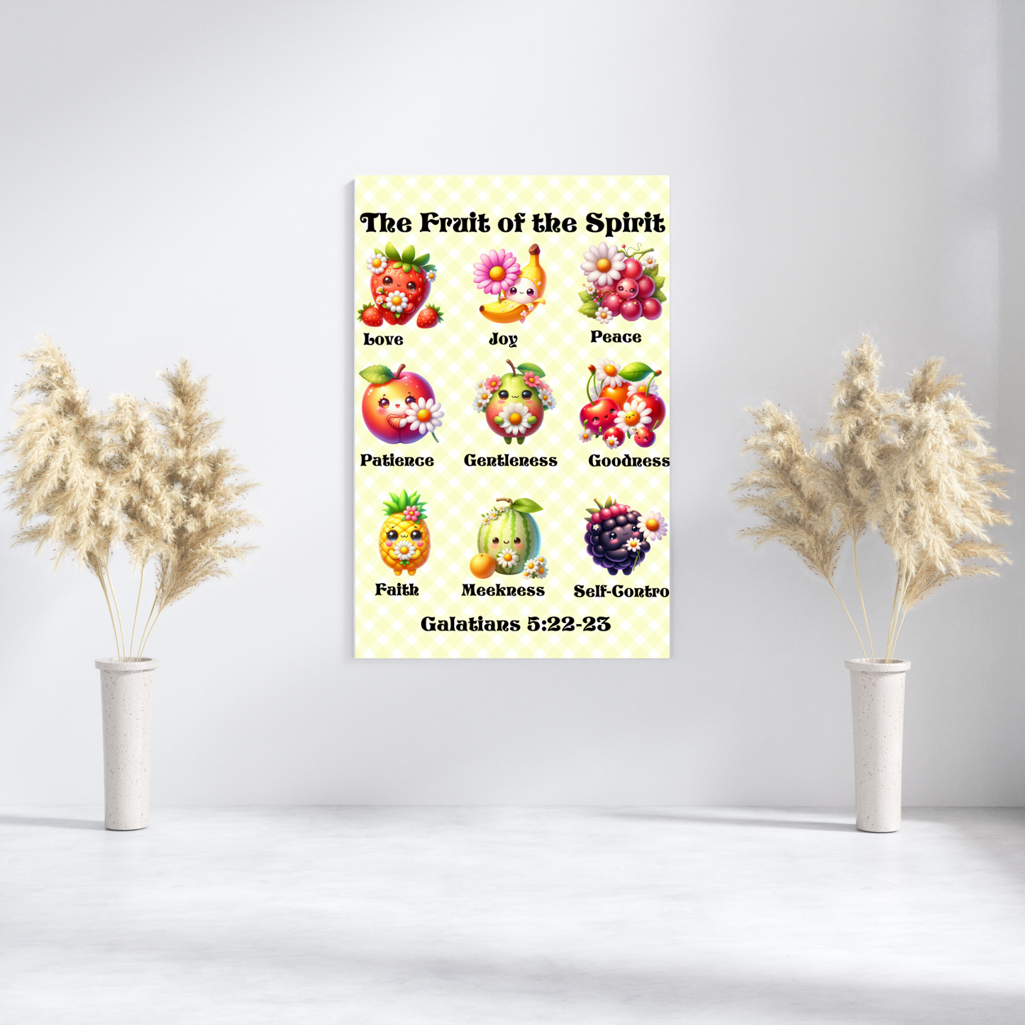 Cute Artful Fruit of the Spirit Art For Children Digital Downloadable Print